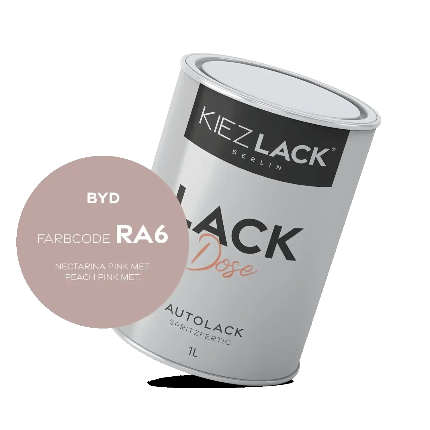 Kiezlack 1K Autolack Lackdose Basislack spritzfertig BYD RA6 NECTARINA PINK MET.