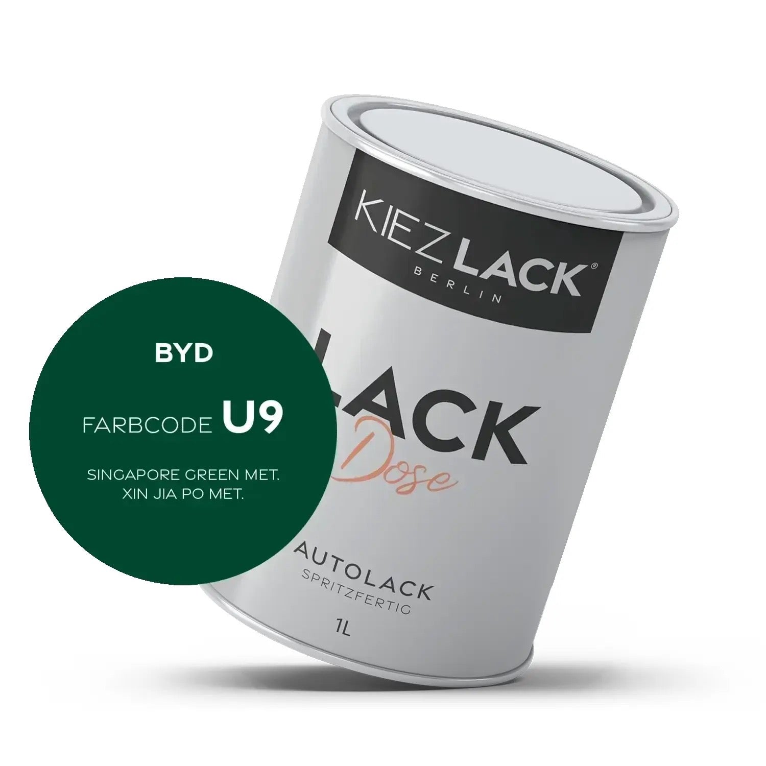 Kiezlack 1K Autolack Lackdose Basislack spritzfertig BYD U9 SINGAPORE GREEN MET.