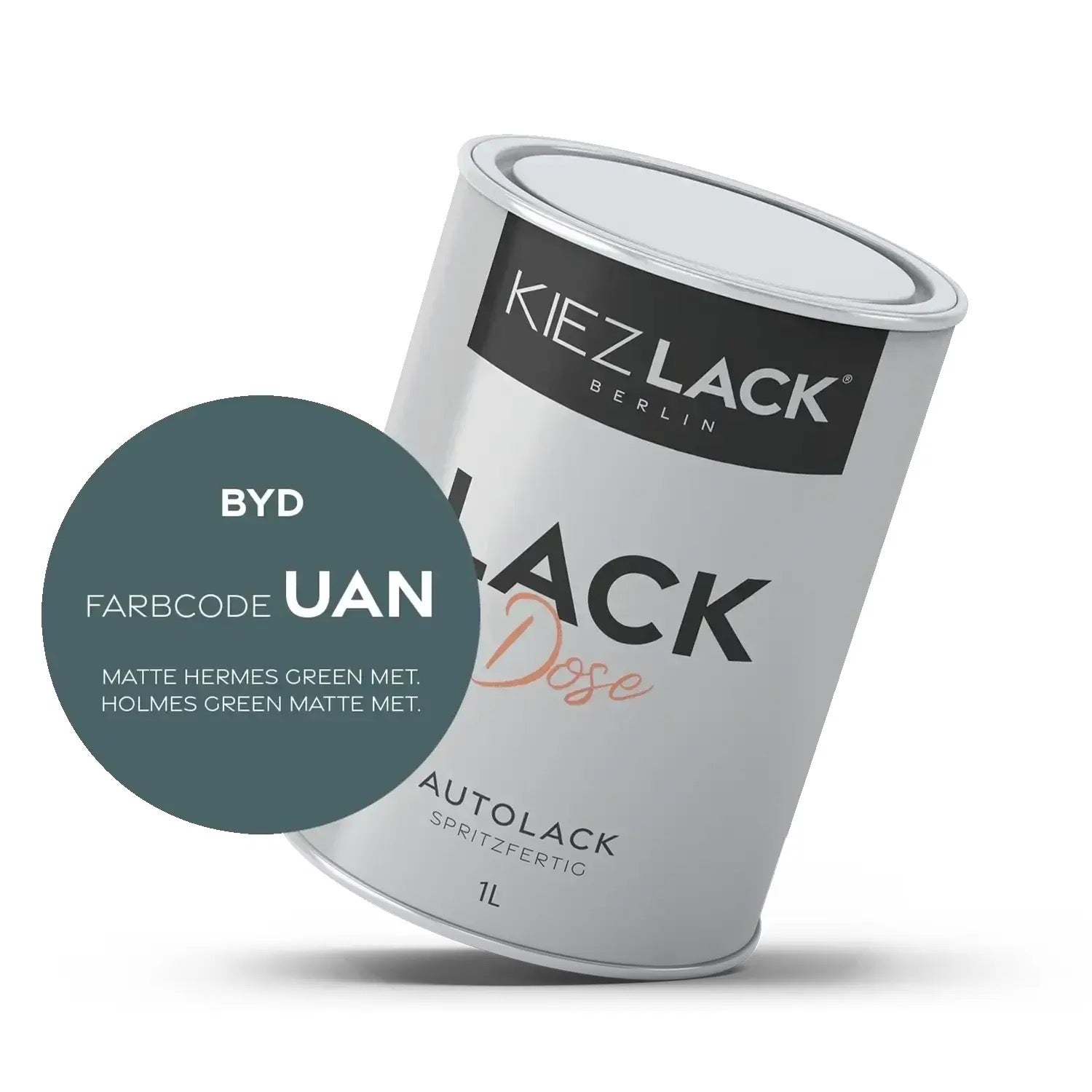Kiezlack 1K Autolack Lackdose Basislack spritzfertig BYD UAN MATTE HERMES GREEN MET.