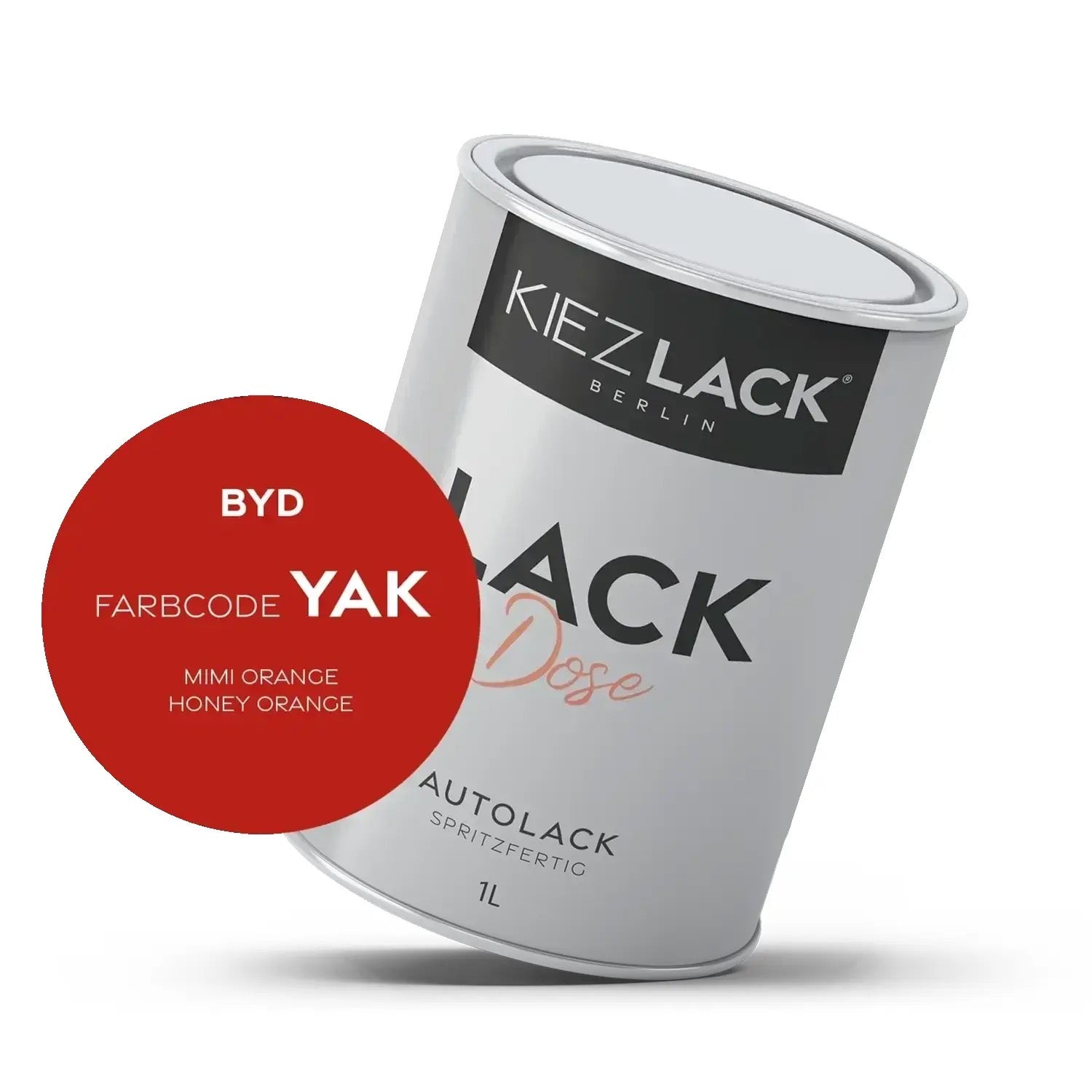 Kiezlack 1K Autolack Lackdose Basislack spritzfertig BYD YAK MIMI ORANGE