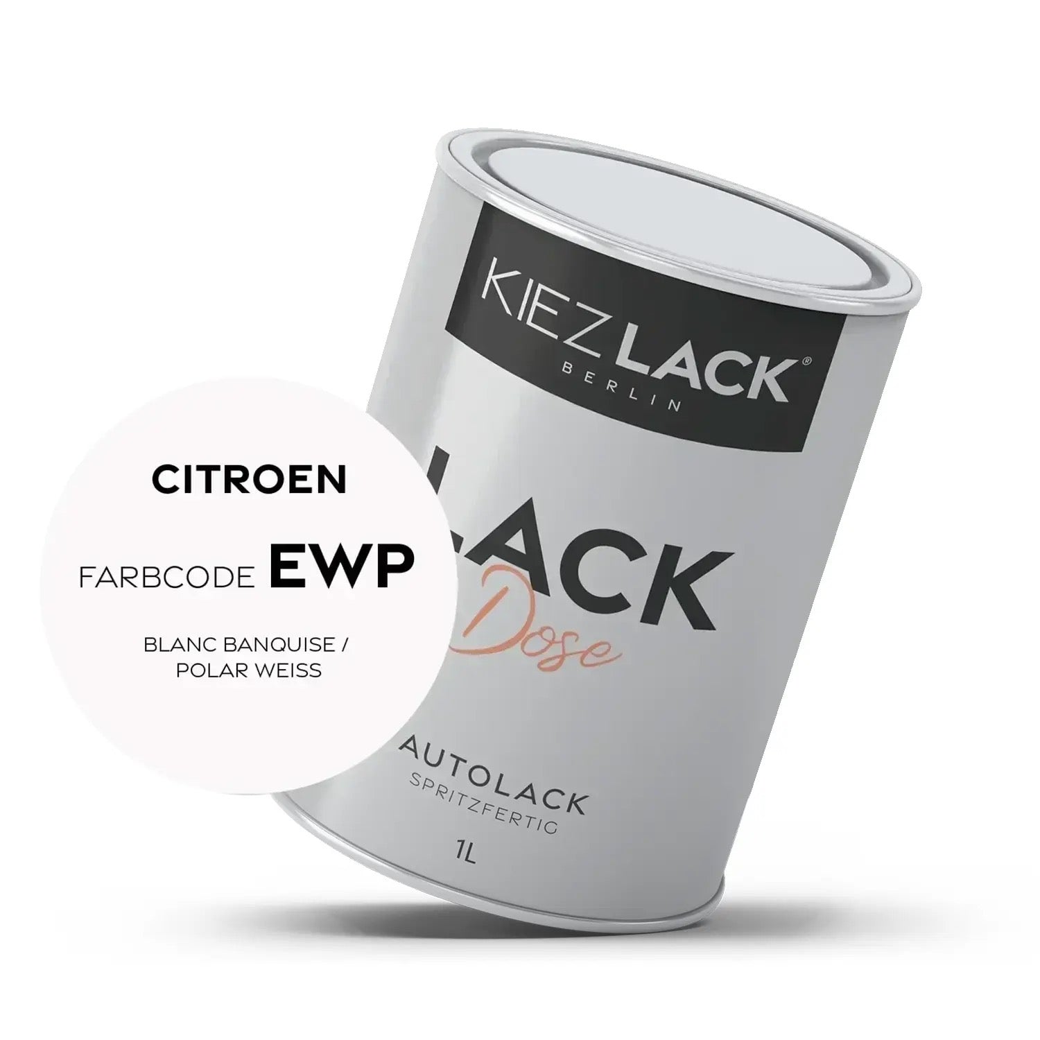 Kiezlack 1K Autolack Lackdose Basislack spritzfertig CITROEN EWP BLANC BANQUISE
