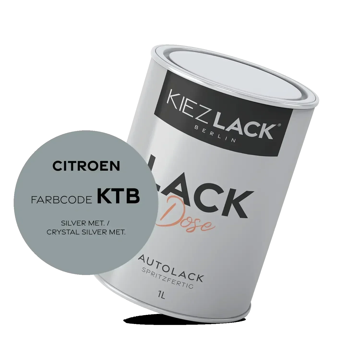 Kiezlack 1K Autolack Lackdose Basislack spritzfertig CITROEN KTB SILVER MET.