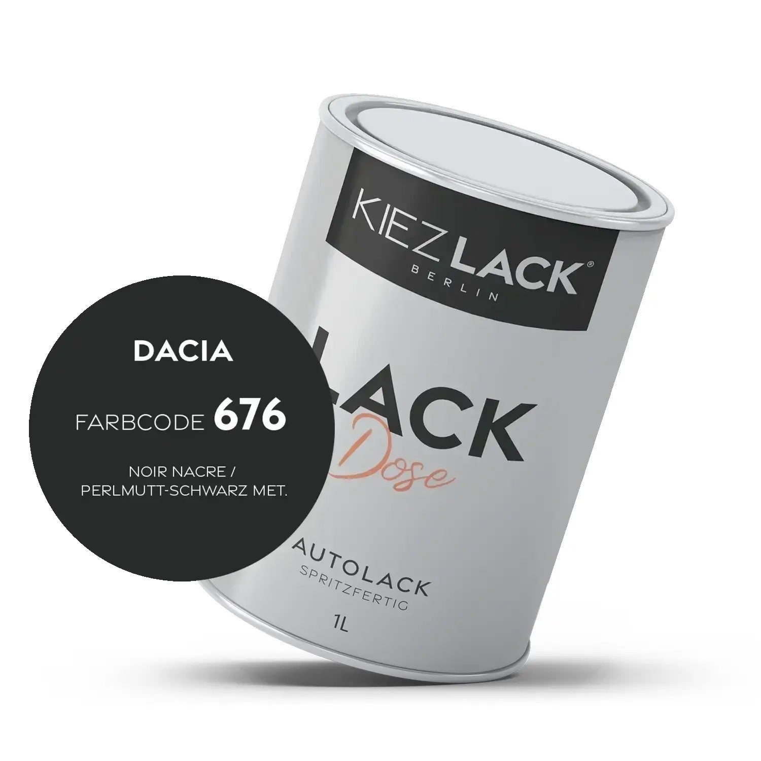 Kiezlack 1K Autolack Lackdose Basislack spritzfertig DACIA 676 NOIR NACRE