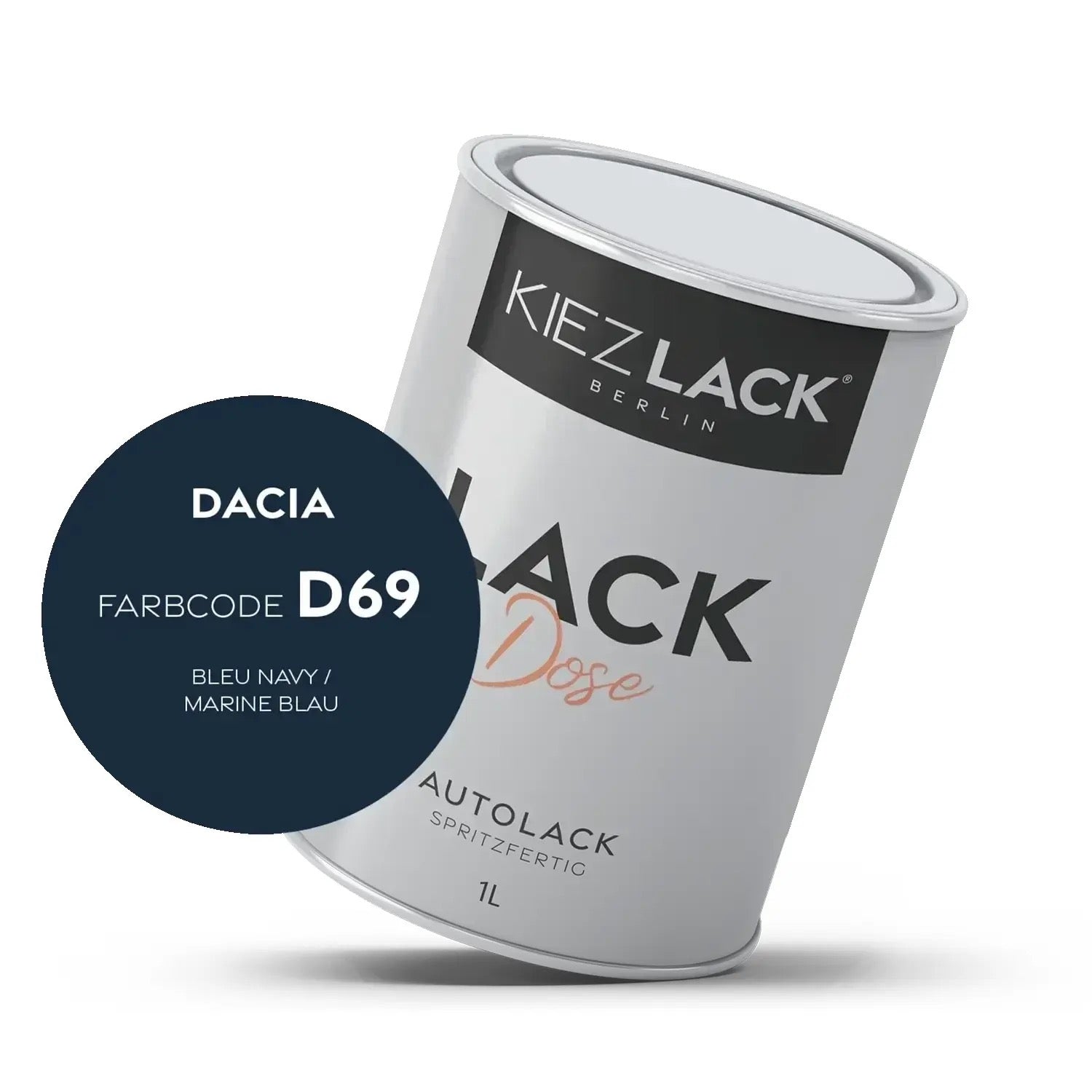 Kiezlack 1K Autolack Lackdose Basislack spritzfertig DACIA D69 BLEU NAVY