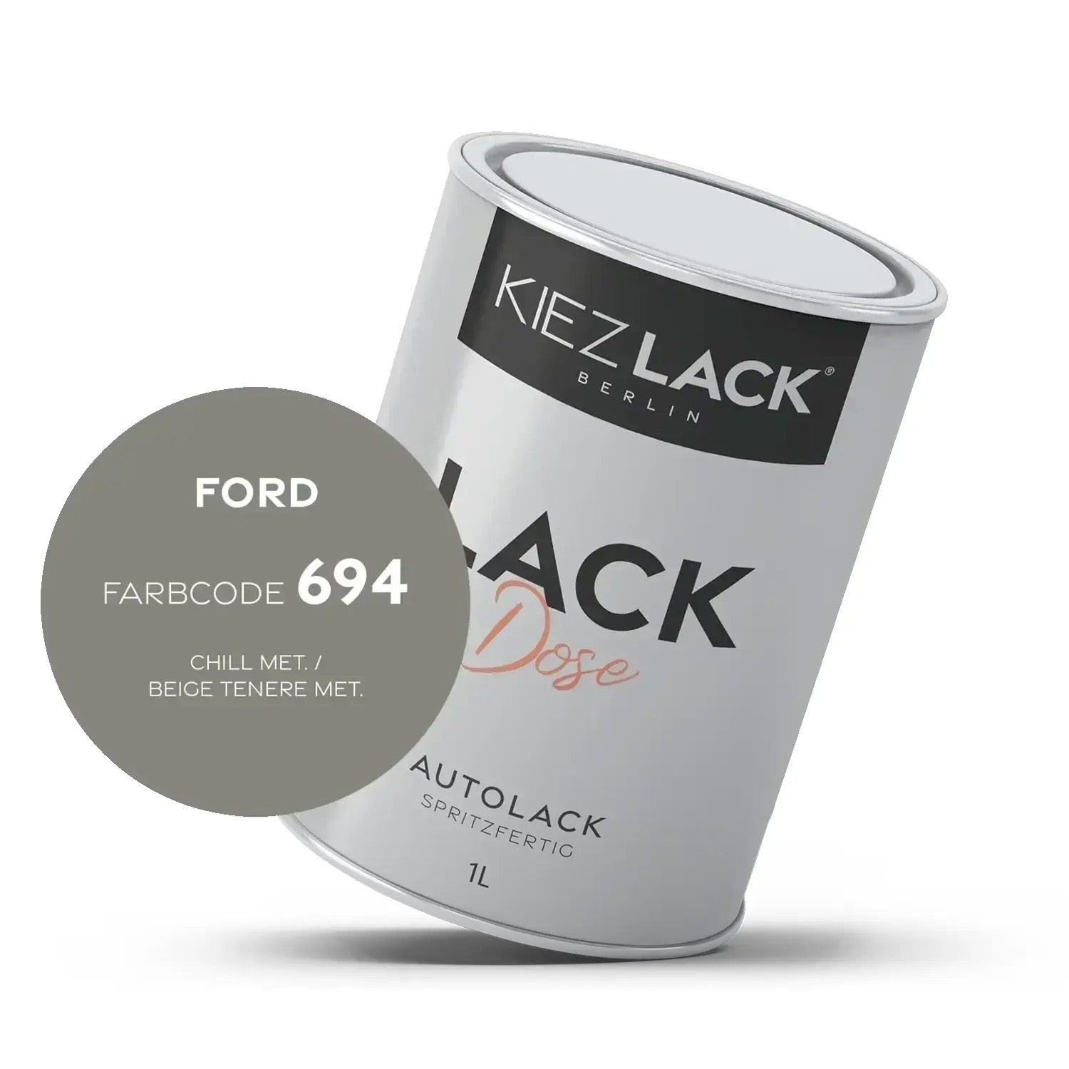 Kiezlack 1K Autolack Lackdose Basislack spritzfertig FORD 694 CHILL MET.