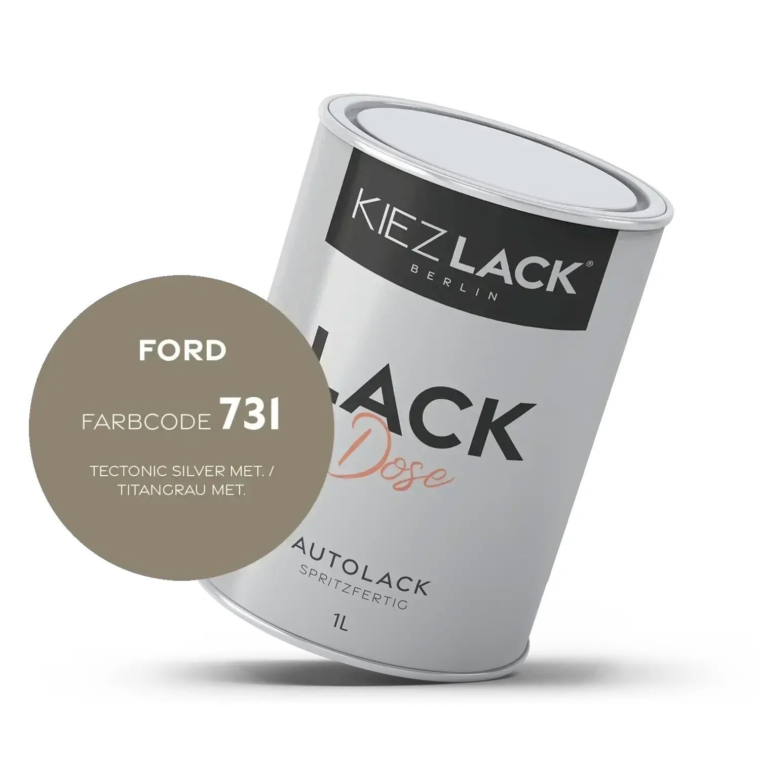Kiezlack 1K Autolack Lackdose Basislack spritzfertig FORD 731 TECTONIC SILVER MET.