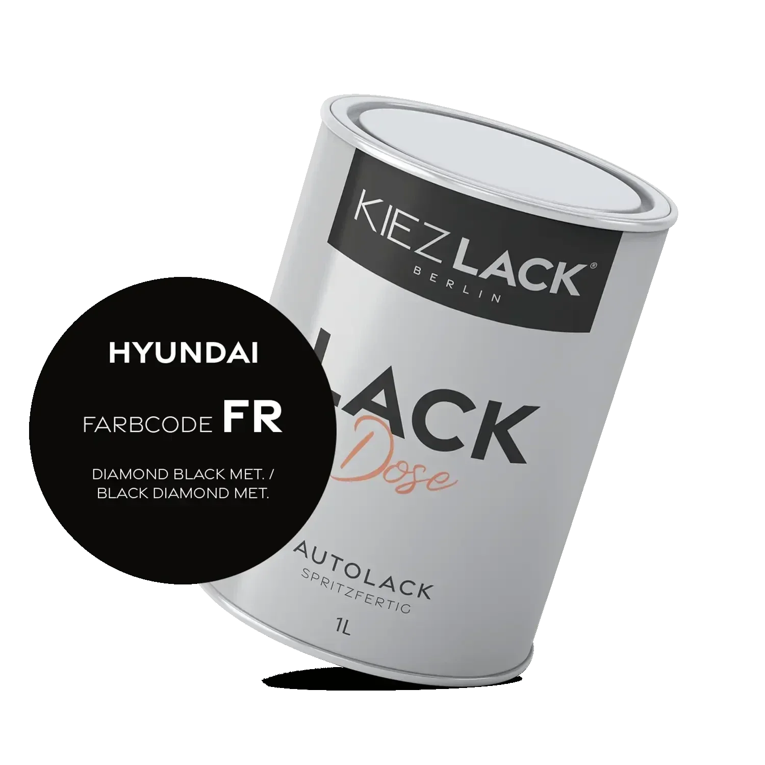 Kiezlack 1K Autolack Lackdose Basislack spritzfertig HYUNDAI FR DIAMOND BLACK MET.