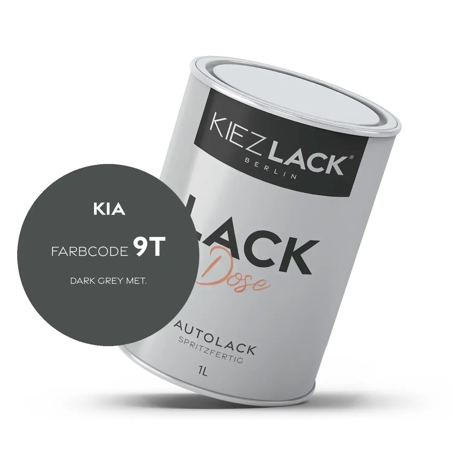 Kiezlack 1K Autolack Lackdose Basislack spritzfertig KIA 9T DARK GREY MET.