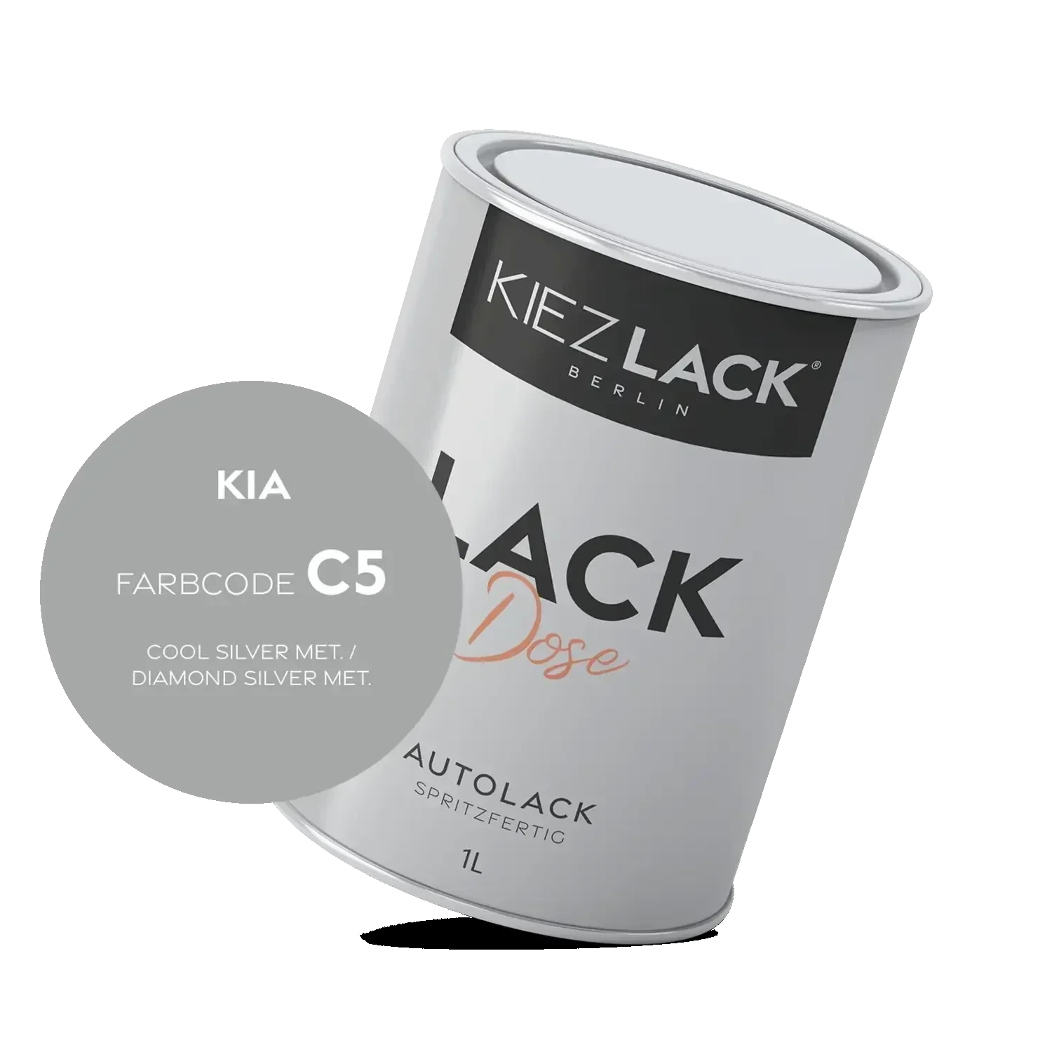 Kiezlack 1K Autolack Lackdose Basislack spritzfertig KIA C5 COOL SILVER MET.
