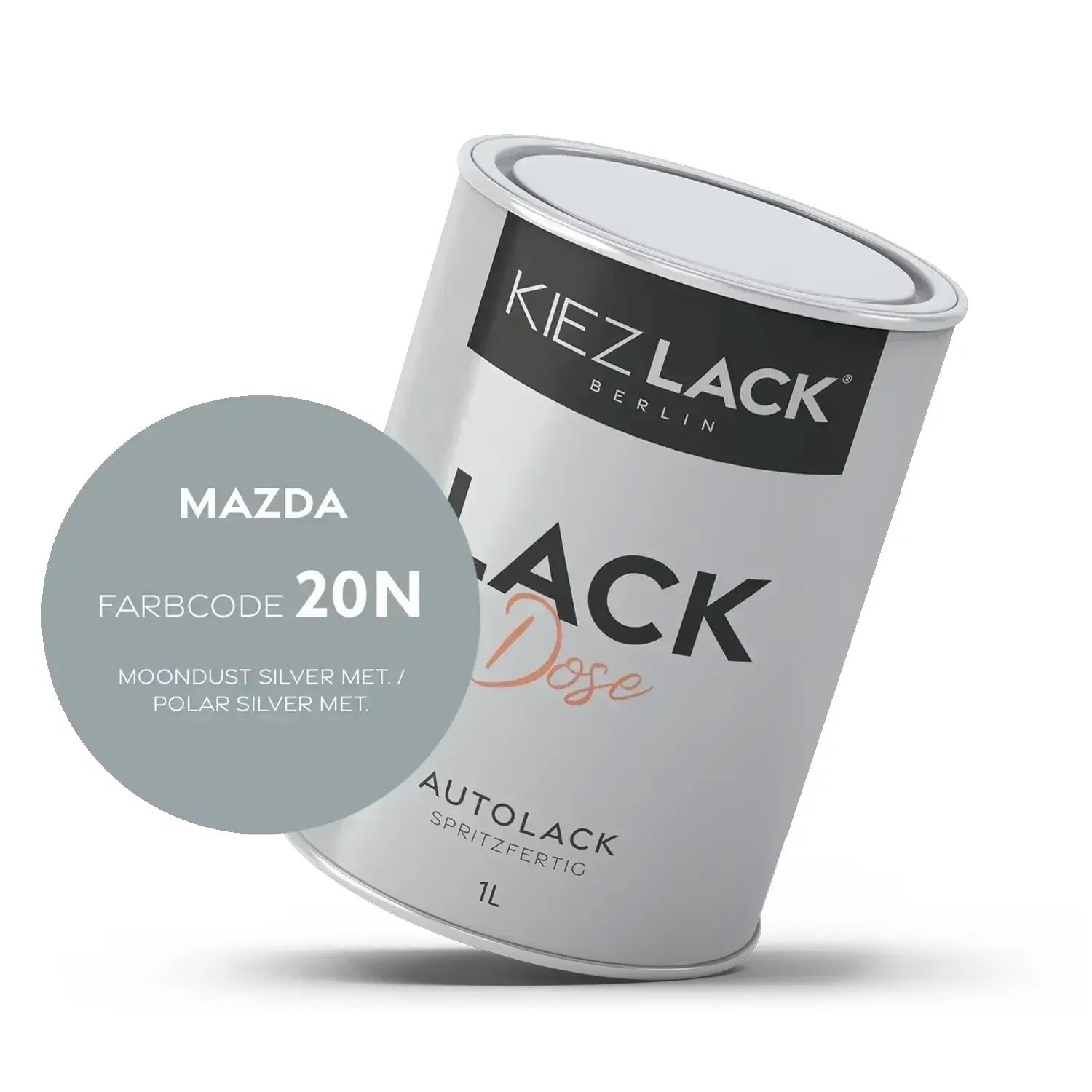 Kiezlack 1K Autolack Lackdose Basislack spritzfertig MAZDA 20N MOONDUST SILVER MET.