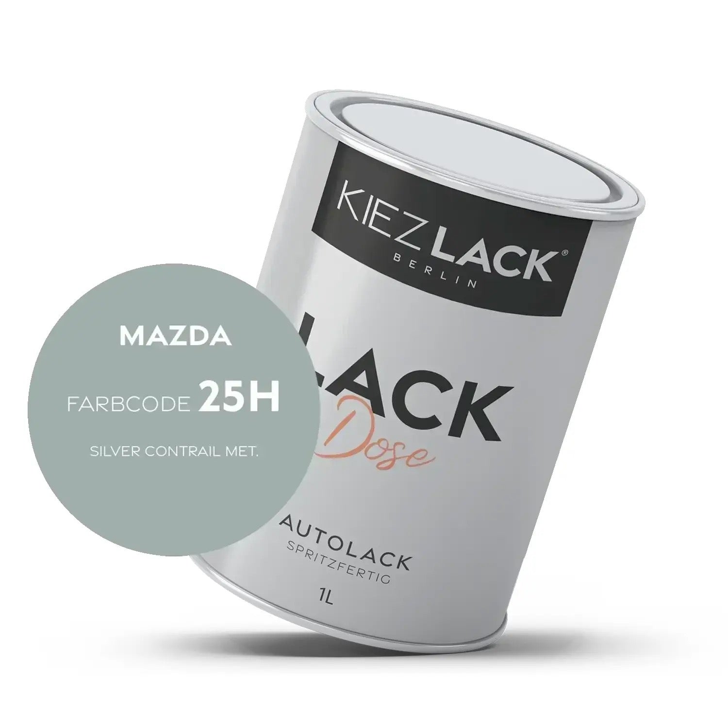 Kiezlack 1K Autolack Lackdose Basislack spritzfertig MAZDA 25H SILVER CONTRAIL MET.