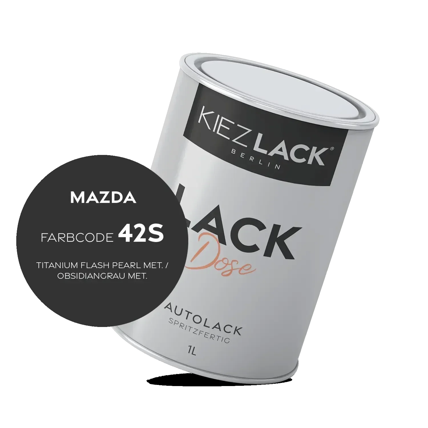 Kiezlack 1K Autolack Lackdose Basislack spritzfertig MAZDA 42s TITANIUM FLASH PEARL MET.