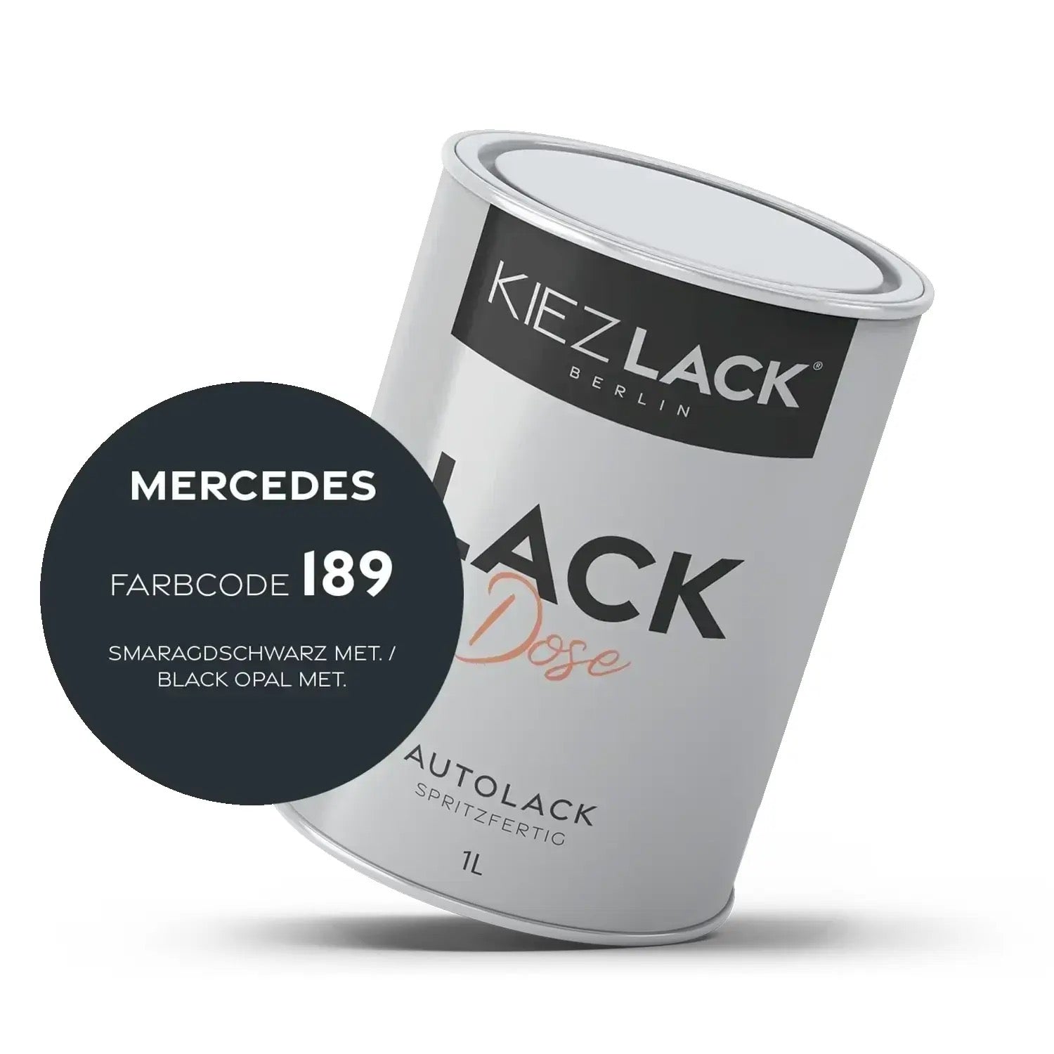 Kiezlack 1K Autolack Lackdose Basislack spritzfertig MERCEDES 189 SMARAGDSCHWARZ MET.