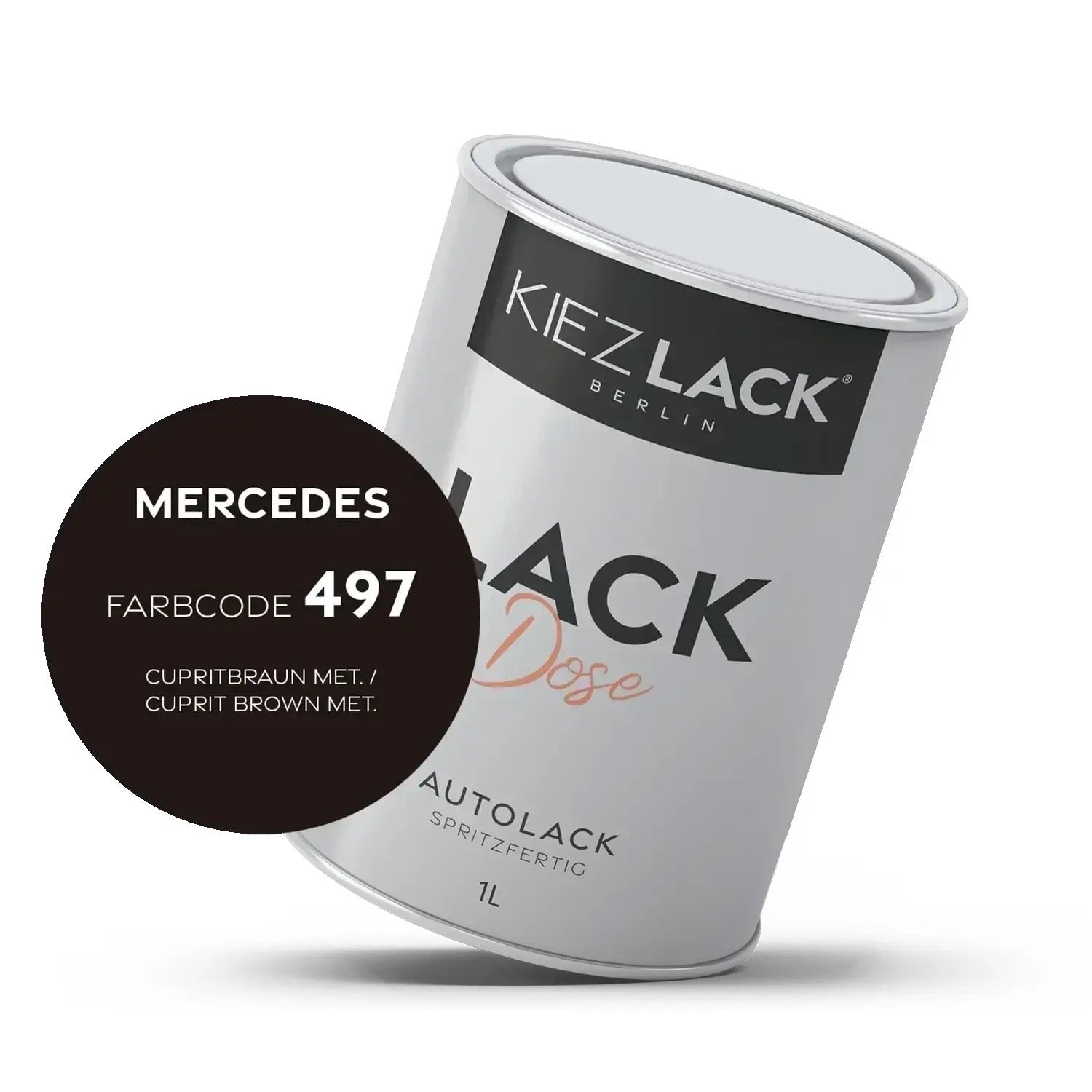 Kiezlack 1K Autolack Lackdose Basislack spritzfertig MERCEDES 497 CUPRITBRAUN MET.