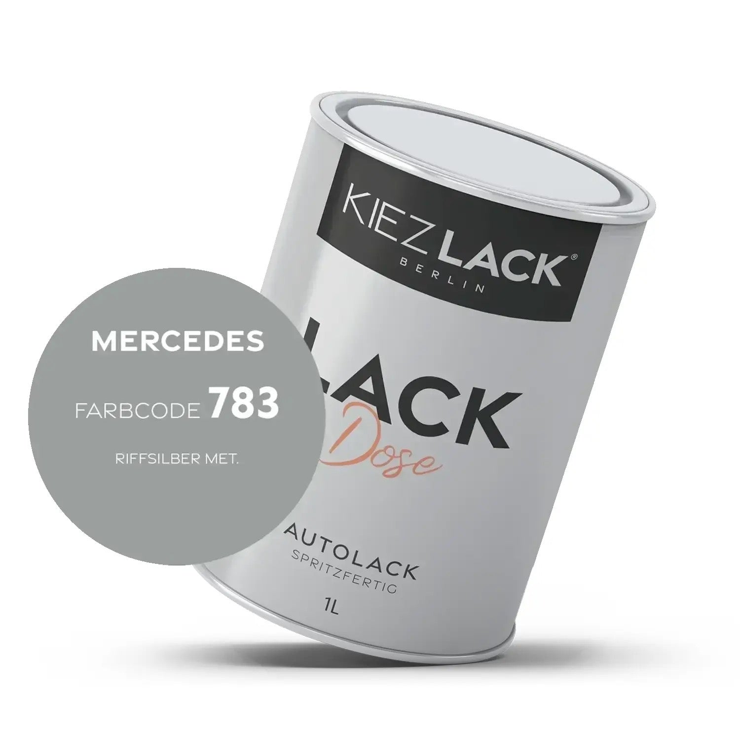 Kiezlack 1K Autolack Lackdose Basislack spritzfertig MERCEDES 783 RIFFSILBER MET.