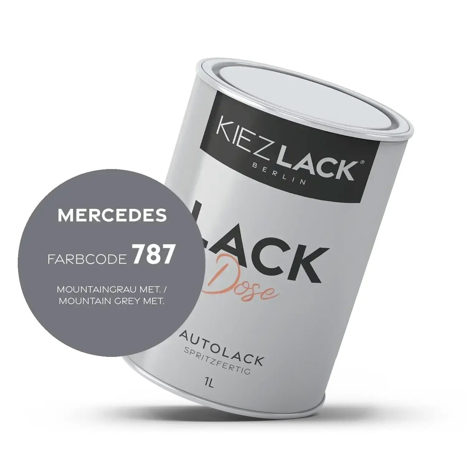 Kiezlack 1K Autolack Lackdose Basislack spritzfertig MERCEDES 787 MOUNTAINGRAU MET.