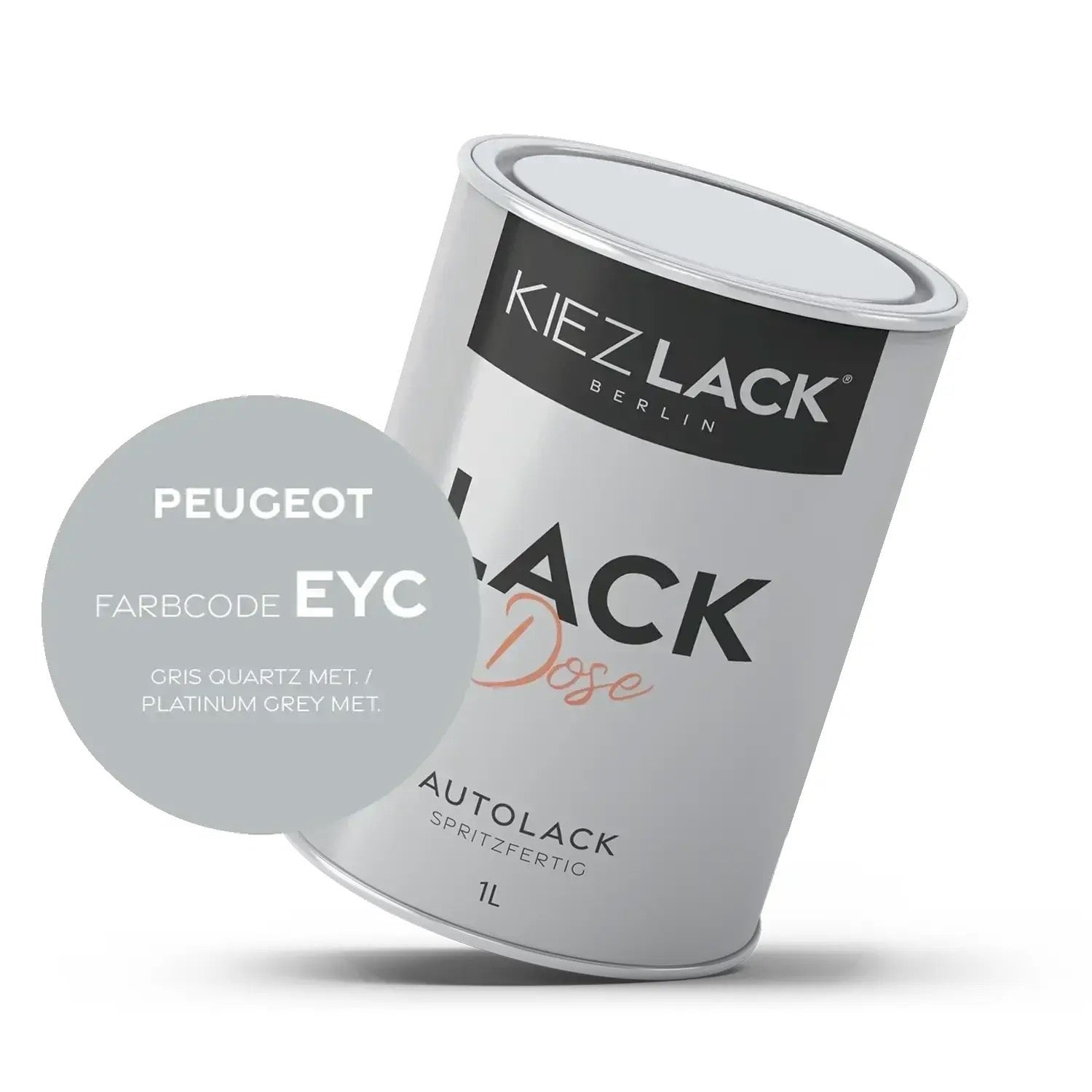 Kiezlack 1K Autolack Lackdose Basislack spritzfertig Peugeot EYC GRIS QUARTZ MET.