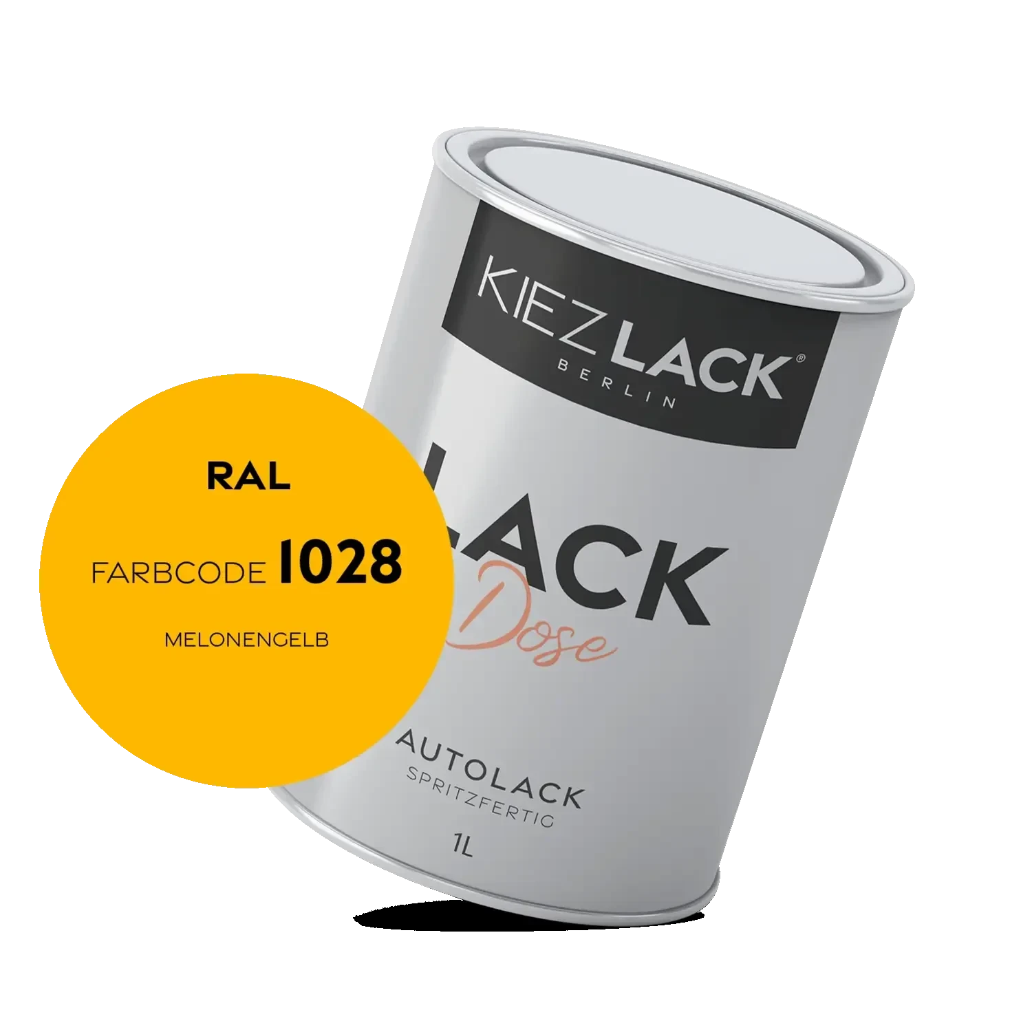Kiezlack 1K Autolack Lackdose Basislack spritzfertig RAL 1028 MELONENGELB