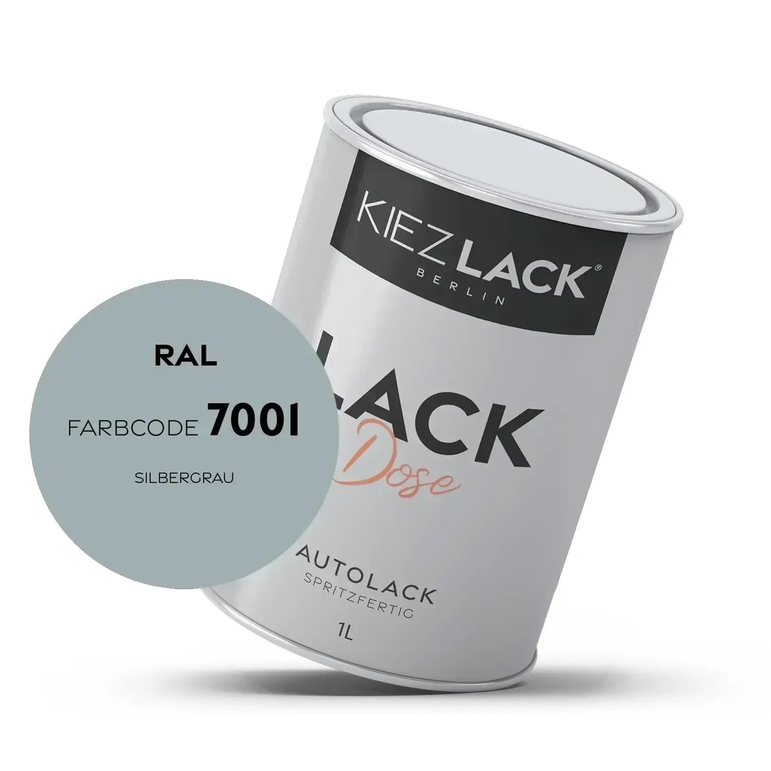 Kiezlack 1K Autolack Lackdose Basislack spritzfertig RAL 7001 SILBERGRAU