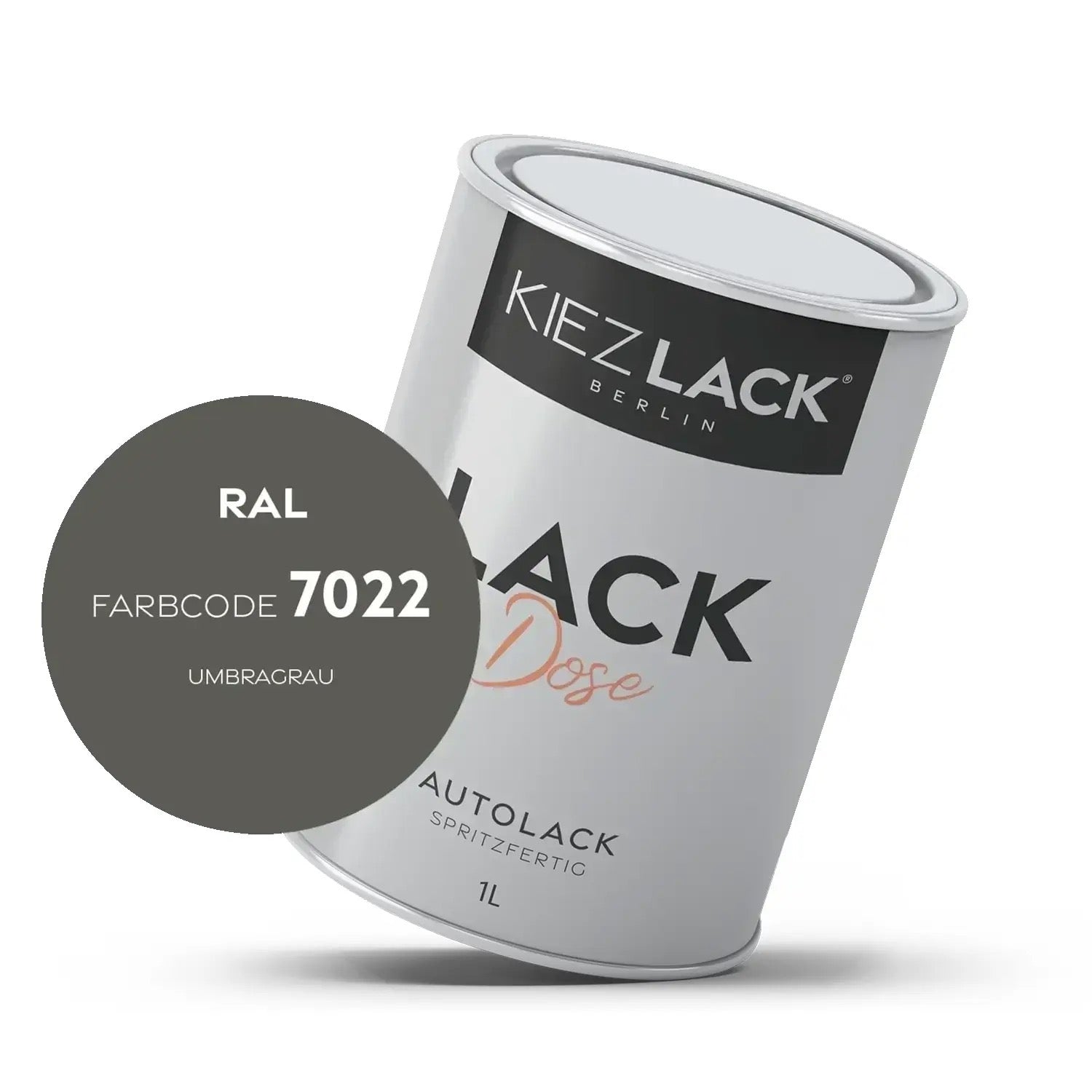 Kiezlack 1K Autolack Lackdose Basislack spritzfertig RAL 7022 UMBRAGRAU