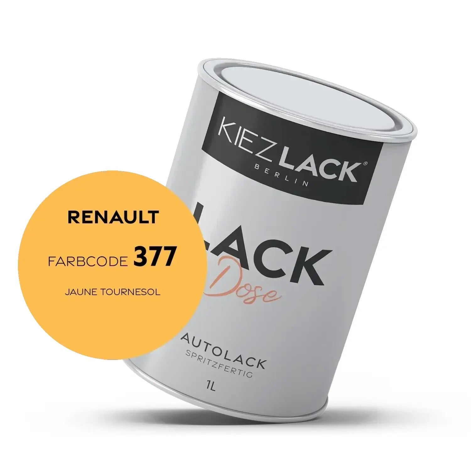 Kiezlack 1K Autolack Lackdose Basislack spritzfertig Renault 377 JAUNE TOURNESOL