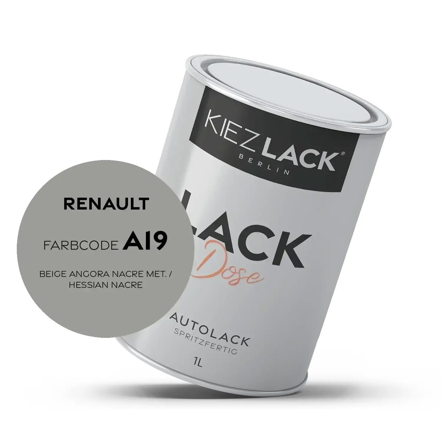 Kiezlack 1K Autolack Lackdose Basislack spritzfertig Renault A19 BEIGE ANGORA NACRE MET.