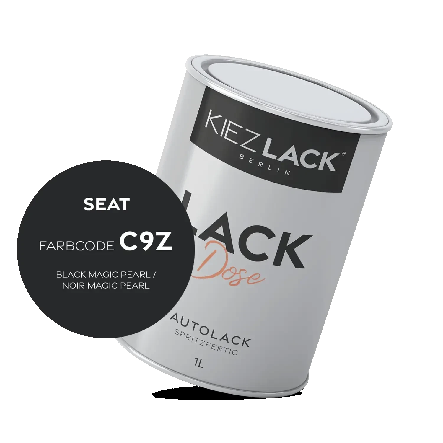 Kiezlack 1K Autolack Lackdose Basislack spritzfertig Seat C9Z BLACK MAGIC PEARL