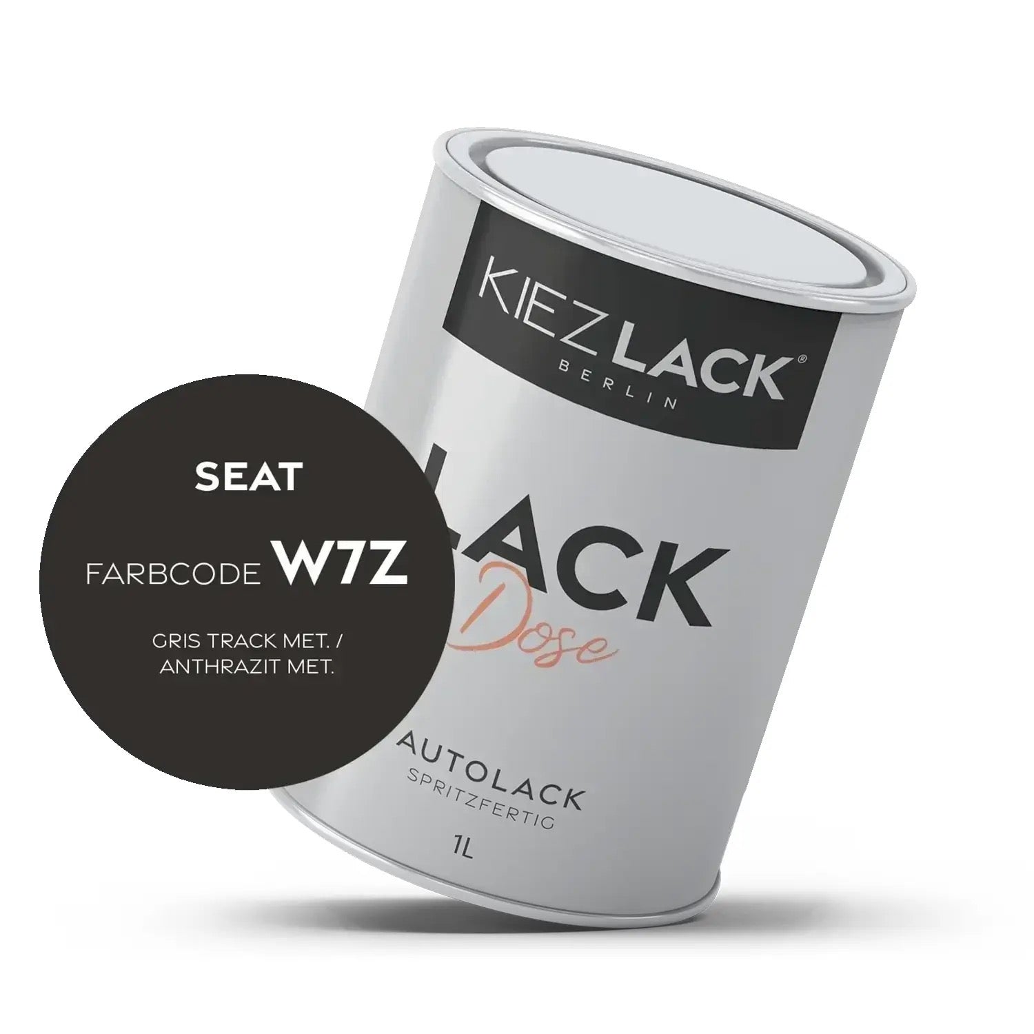Kiezlack 1K Autolack Lackdose Basislack spritzfertig Seat W7Z GRIS TRACK MET.