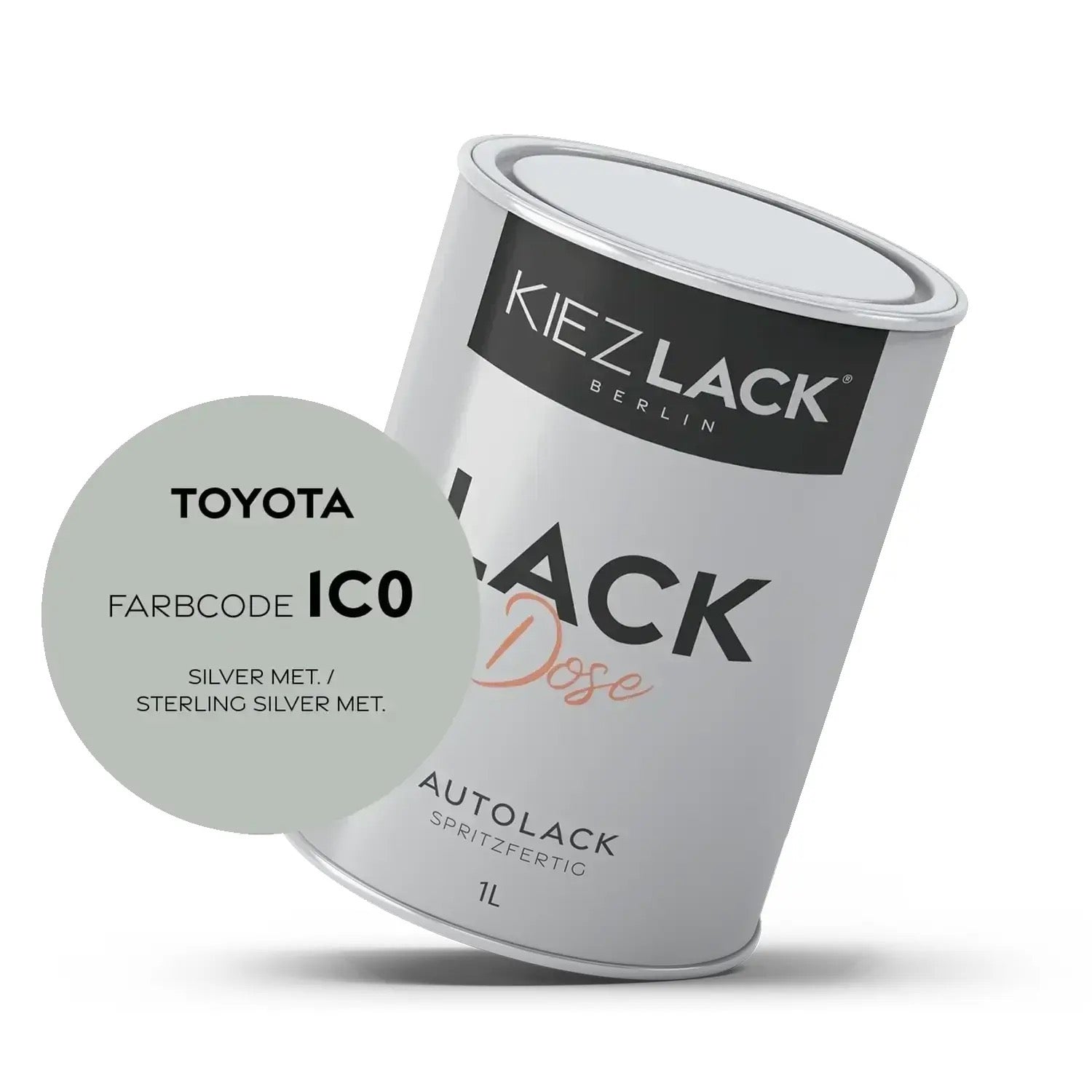 Kiezlack 1K Autolack Lackdose Basislack spritzfertig Toyota 1C0 SILVER MET.