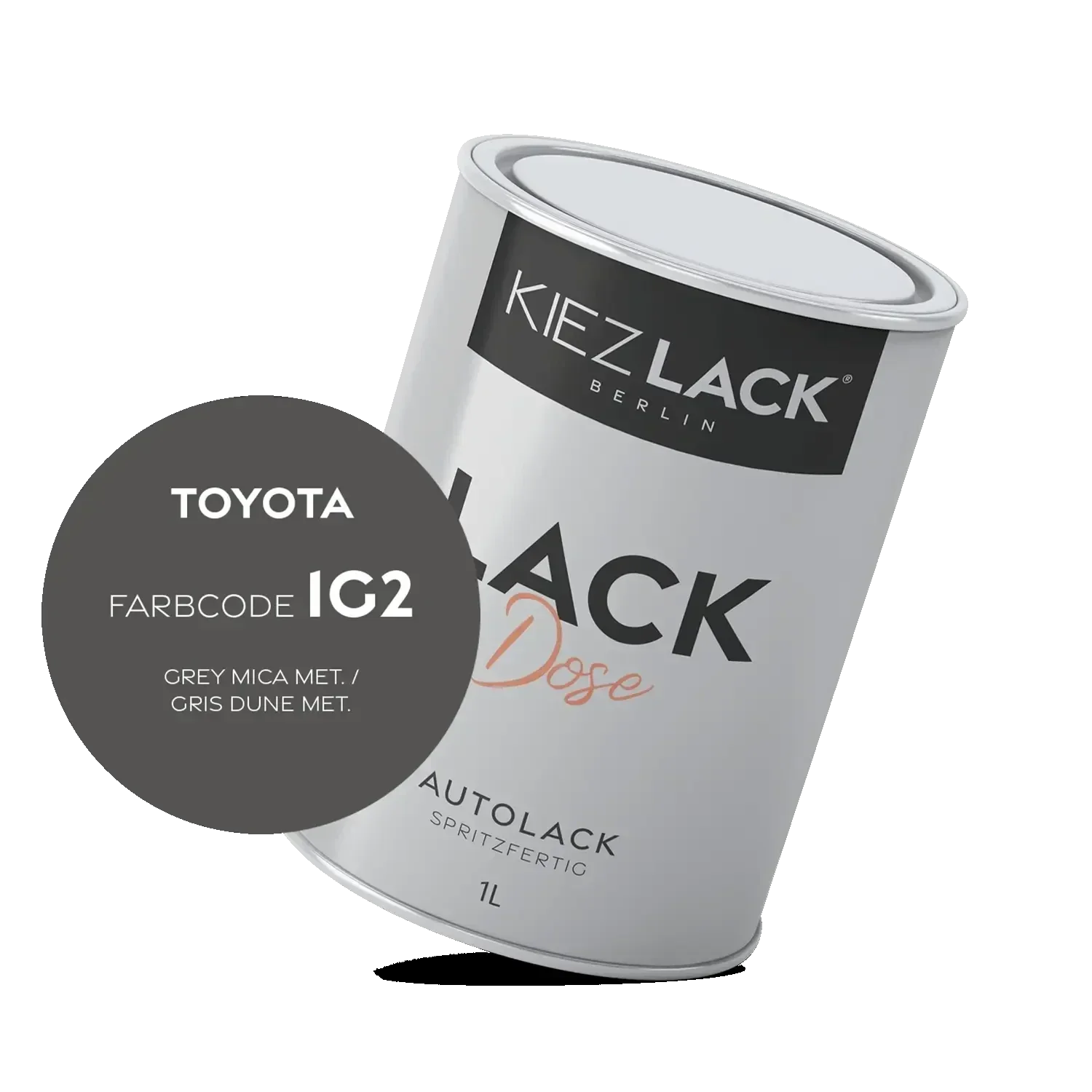 Kiezlack 1K Autolack Lackdose Basislack spritzfertig Toyota 1G2 GREY MICA MET.