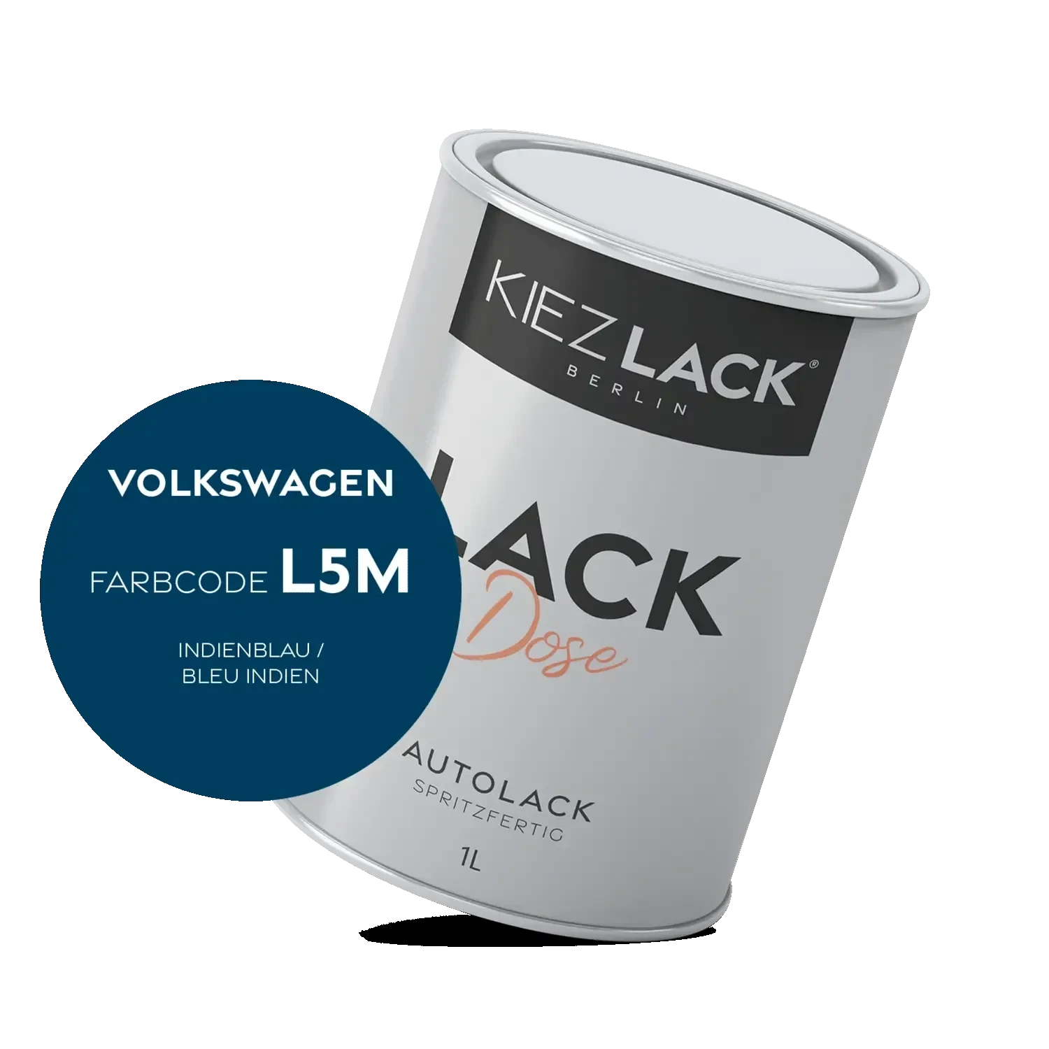 Kiezlack 1K Autolack Lackdose Basislack spritzfertig Volkswagen L5M INDIENBLAU
