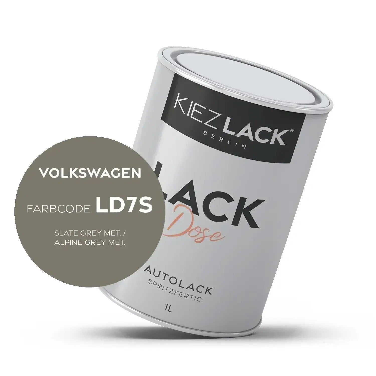 Kiezlack 1K Autolack Lackdose Basislack spritzfertig Volkswagen LD7R PEPPER GREY MET.