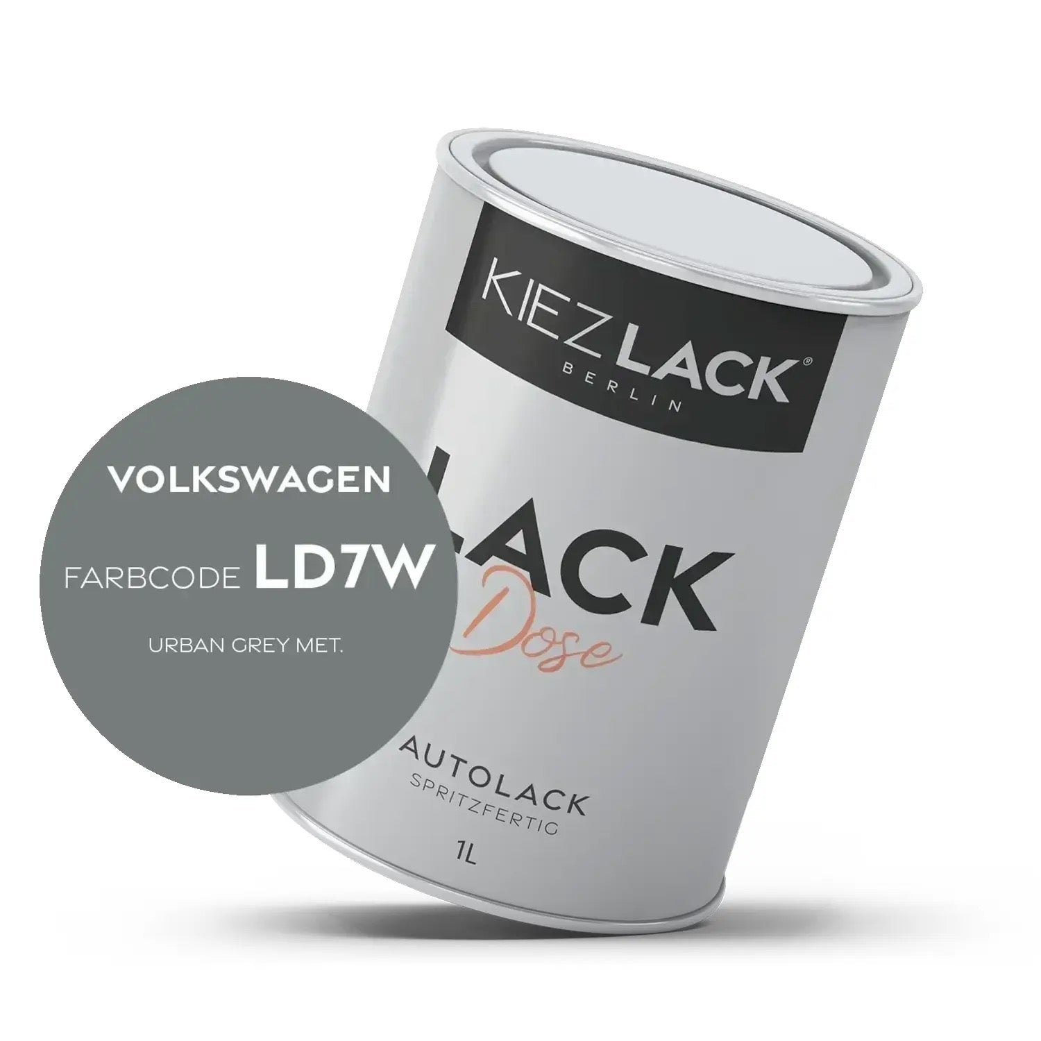 Kiezlack 1K Autolack Lackdose Basislack spritzfertig Volkswagen LD7V SILBERGRAU MET.