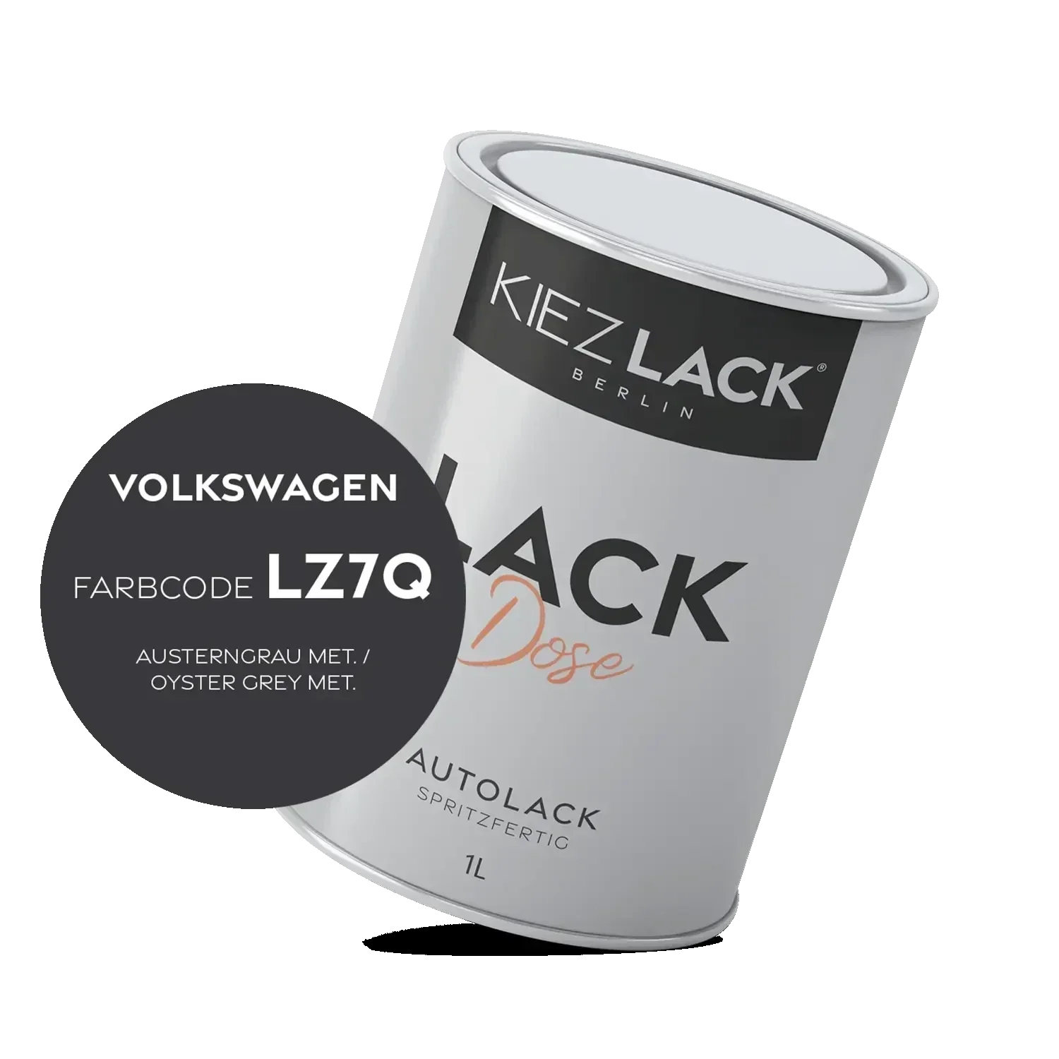 Kiezlack 1K Autolack Lackdose Basislack spritzfertig Volkswagen LZ7Q AUSTERNGRAU MET.