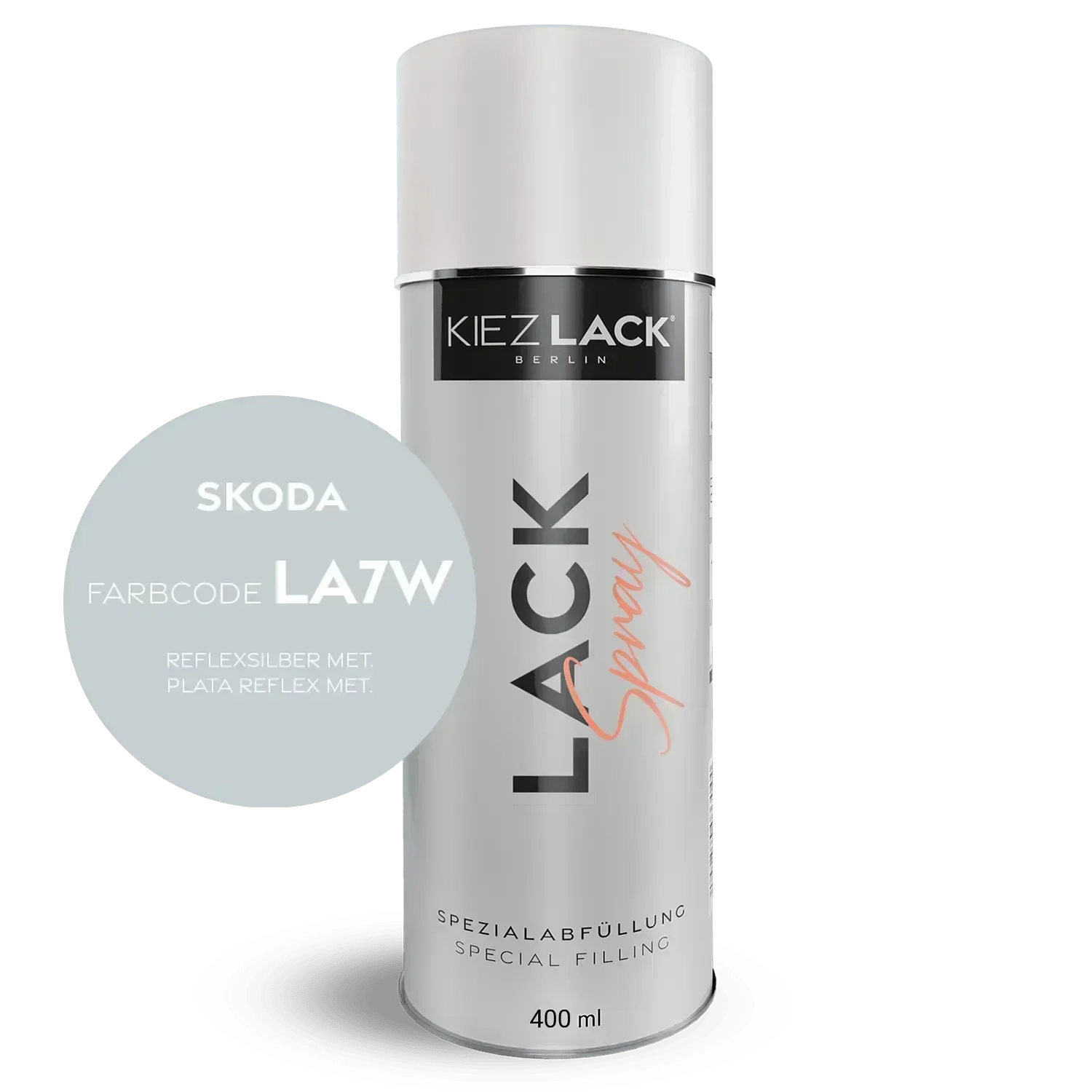 Kiezlack Autolack Spraydose Skoda LA7W REFLEXSILBER MET.