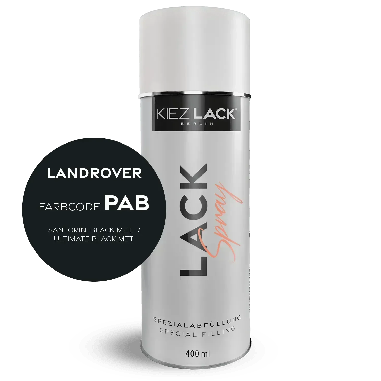 Kiezlack Lackspray Autolack Spraydose LANDROVER PAB SANTORINI BLACK MET. Lackspray