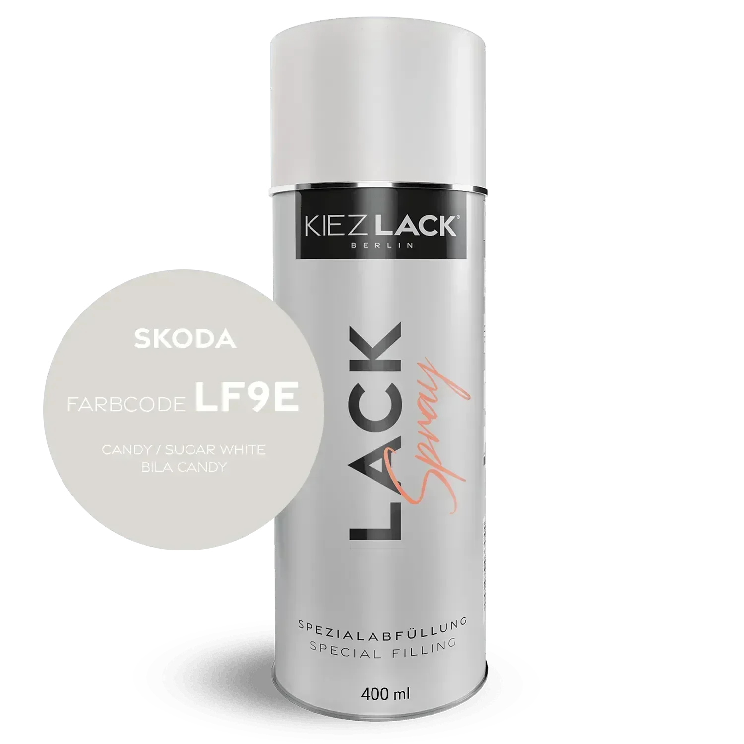Kiezlack Autolack Spraydose Skoda LF9E CANDY / SUGAR WHITE