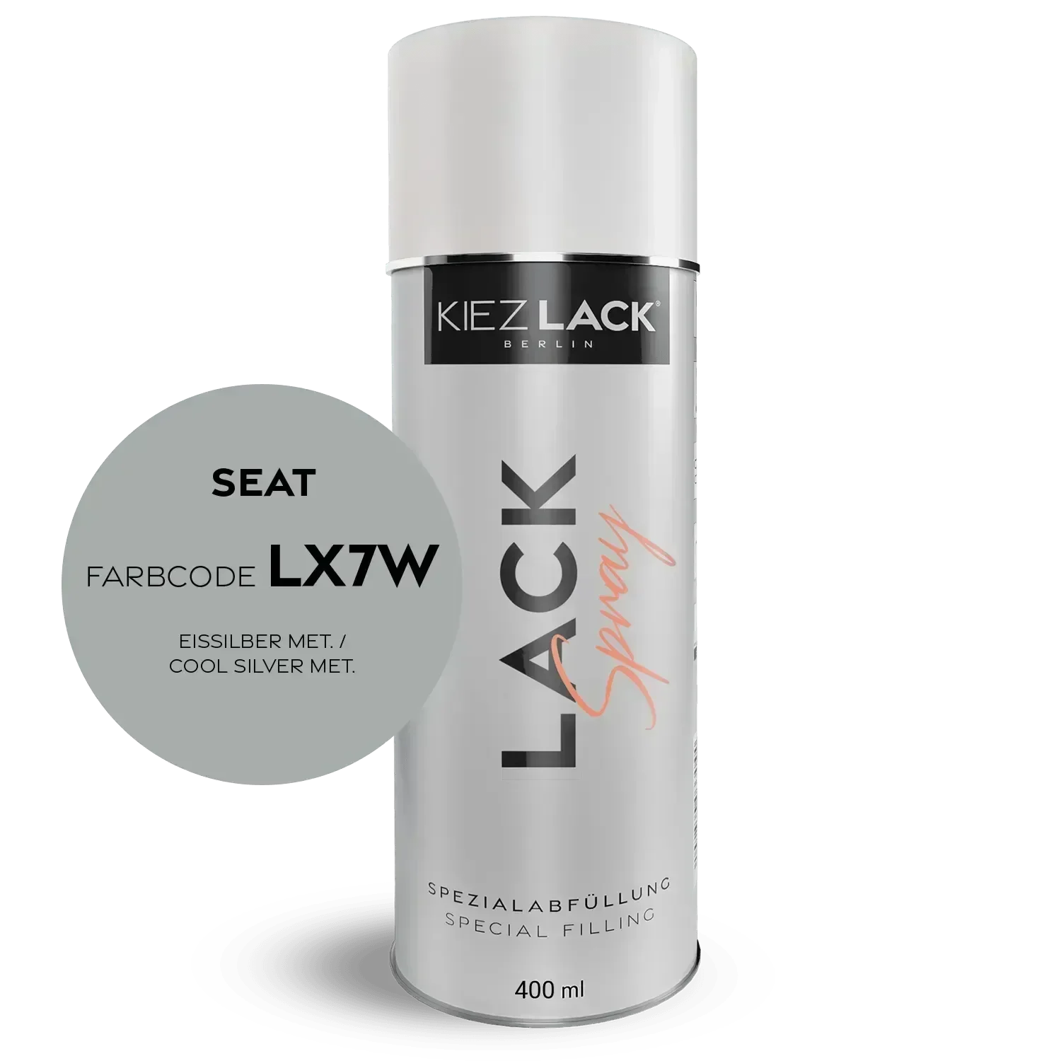 Kiezlack Lackspray Autolack Spraydose Seat LX7W EISSILBER MET.
