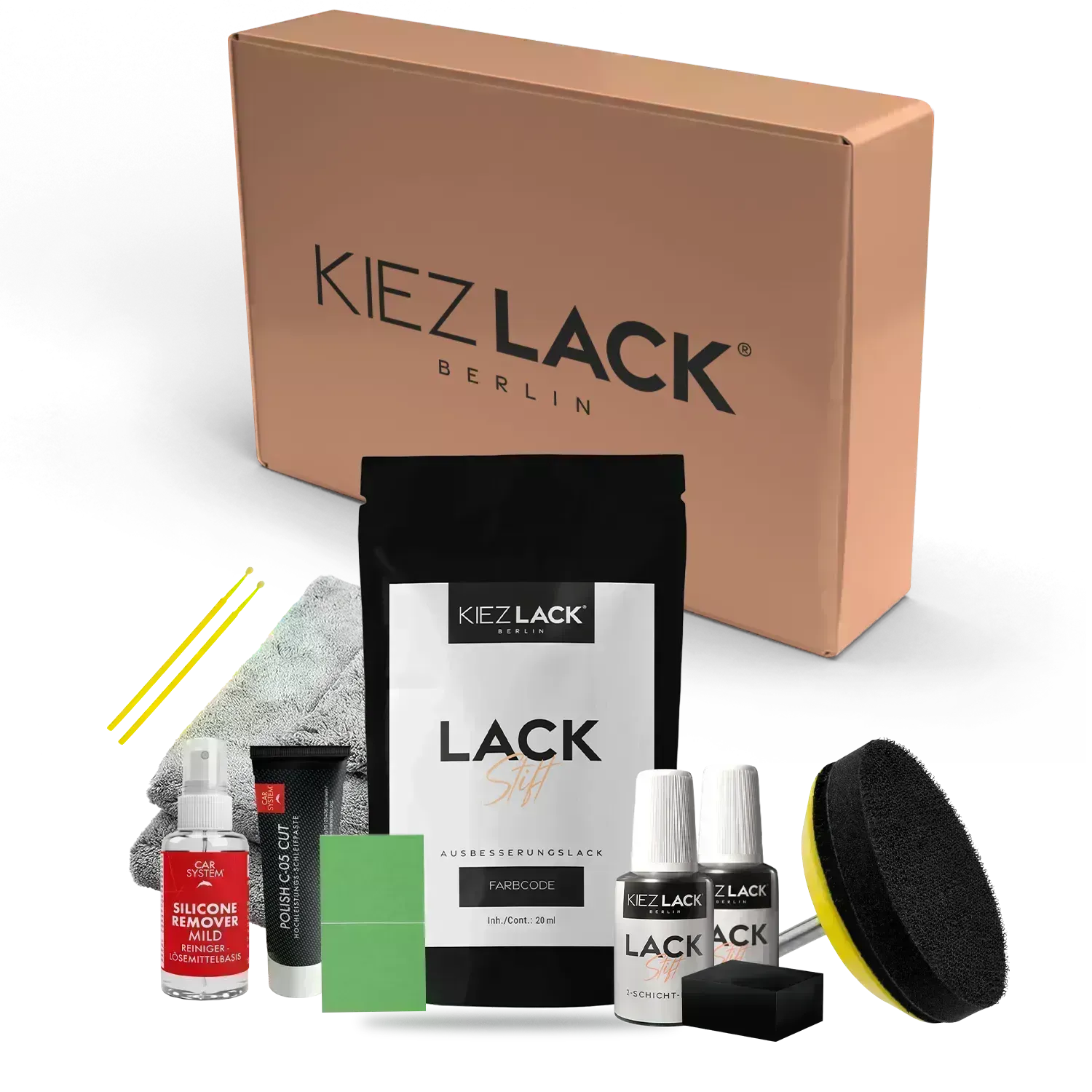 Kiezlack Lack Repair Set Autolack Lackstift BMW 416 CARBONSCHWARZ Metallic