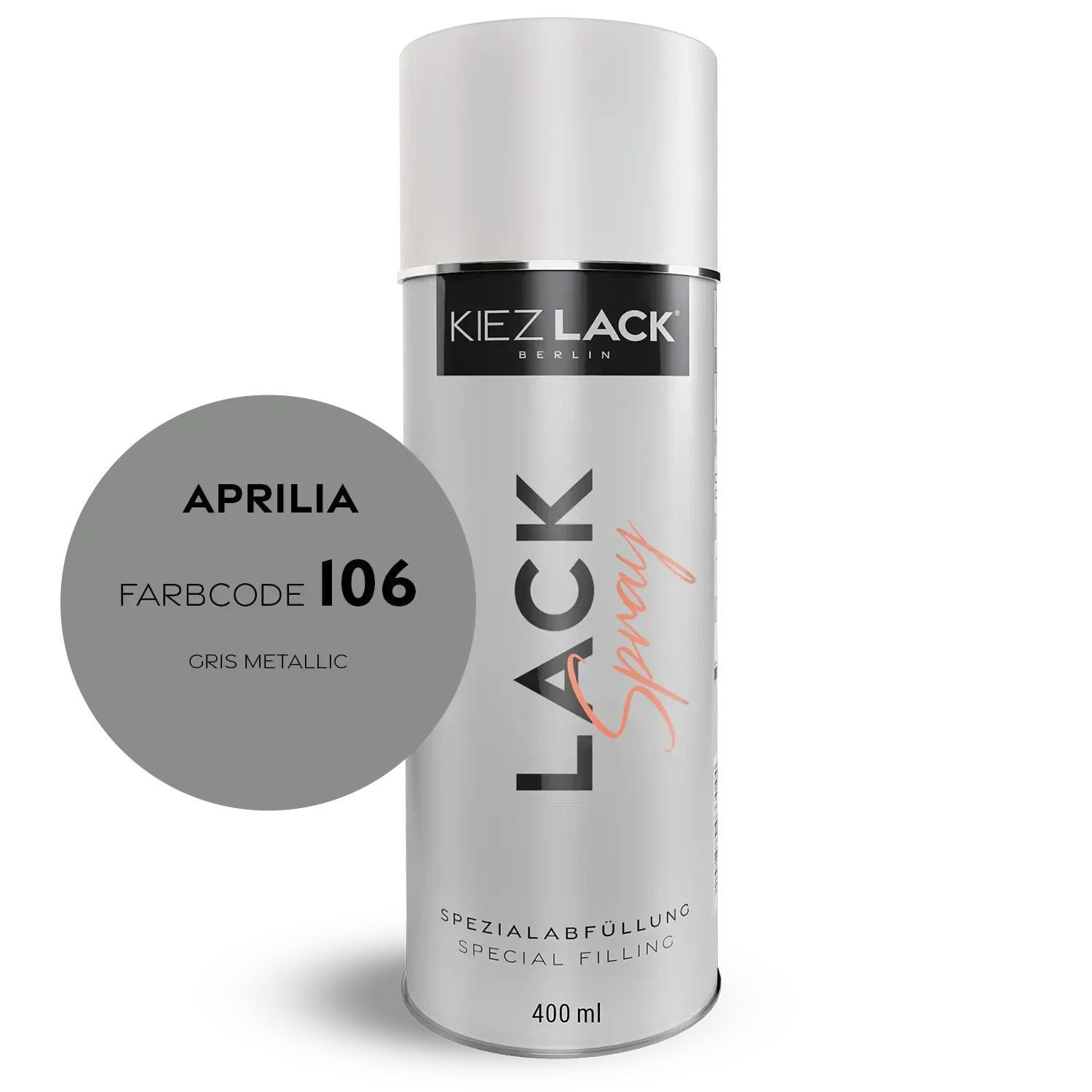 Kiezlack 1K Motorradlack Spraydose Aprilia 106 GRIS METALLIC