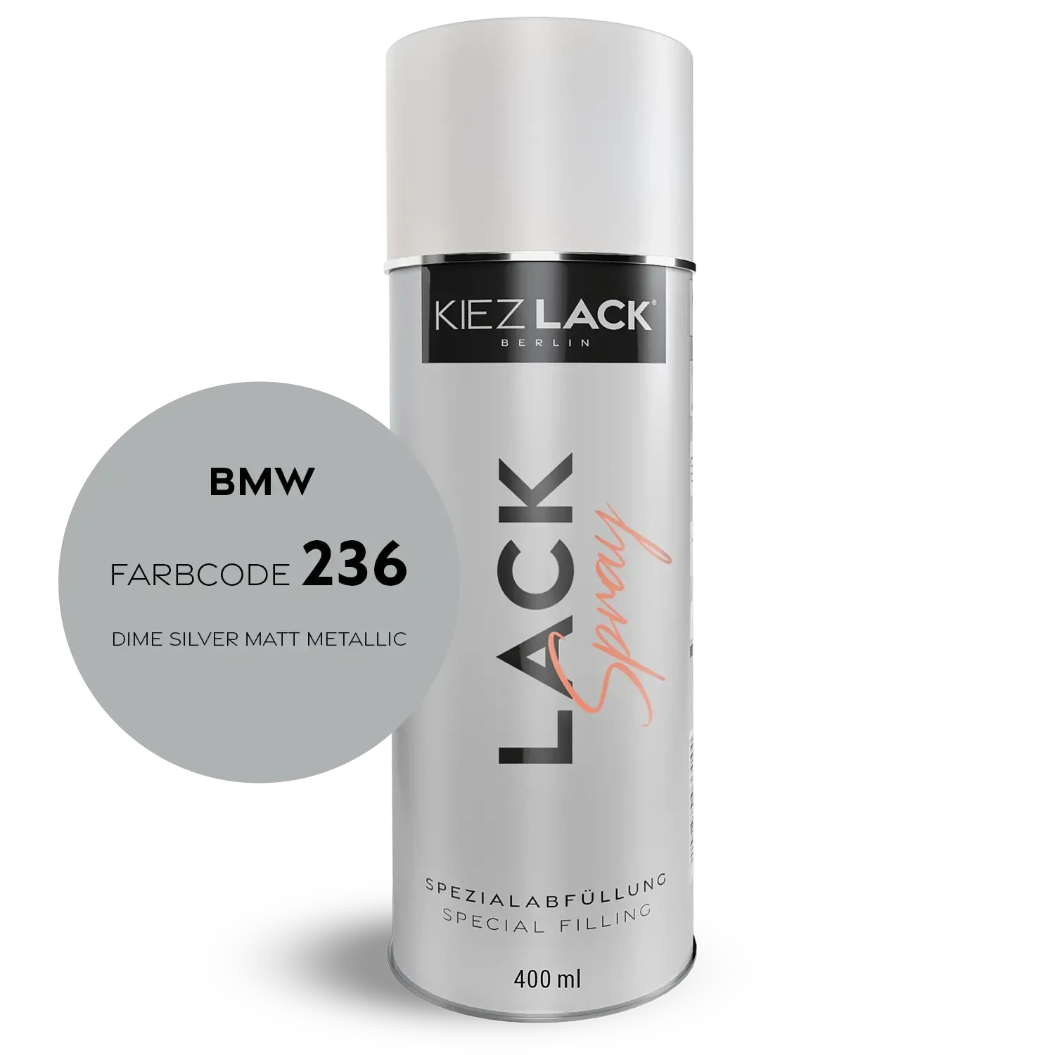 Kiezlack 1K Motorradlack Spraydose BMW 236 DIME SILVER MATT METALLIC