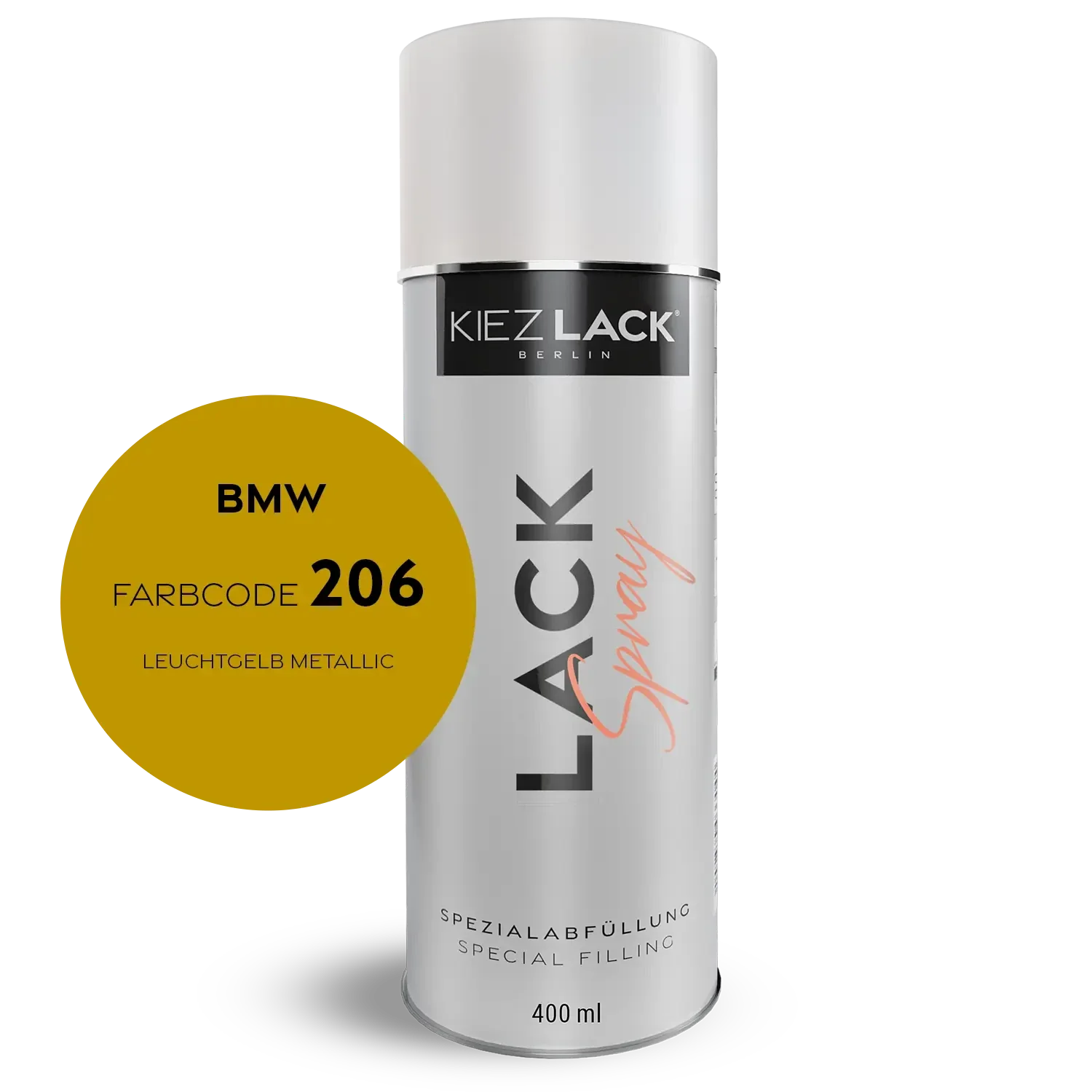 Kiezlack 1K Motorradlack Spraydose BMW 206 LEUCHTGELB METALLIC