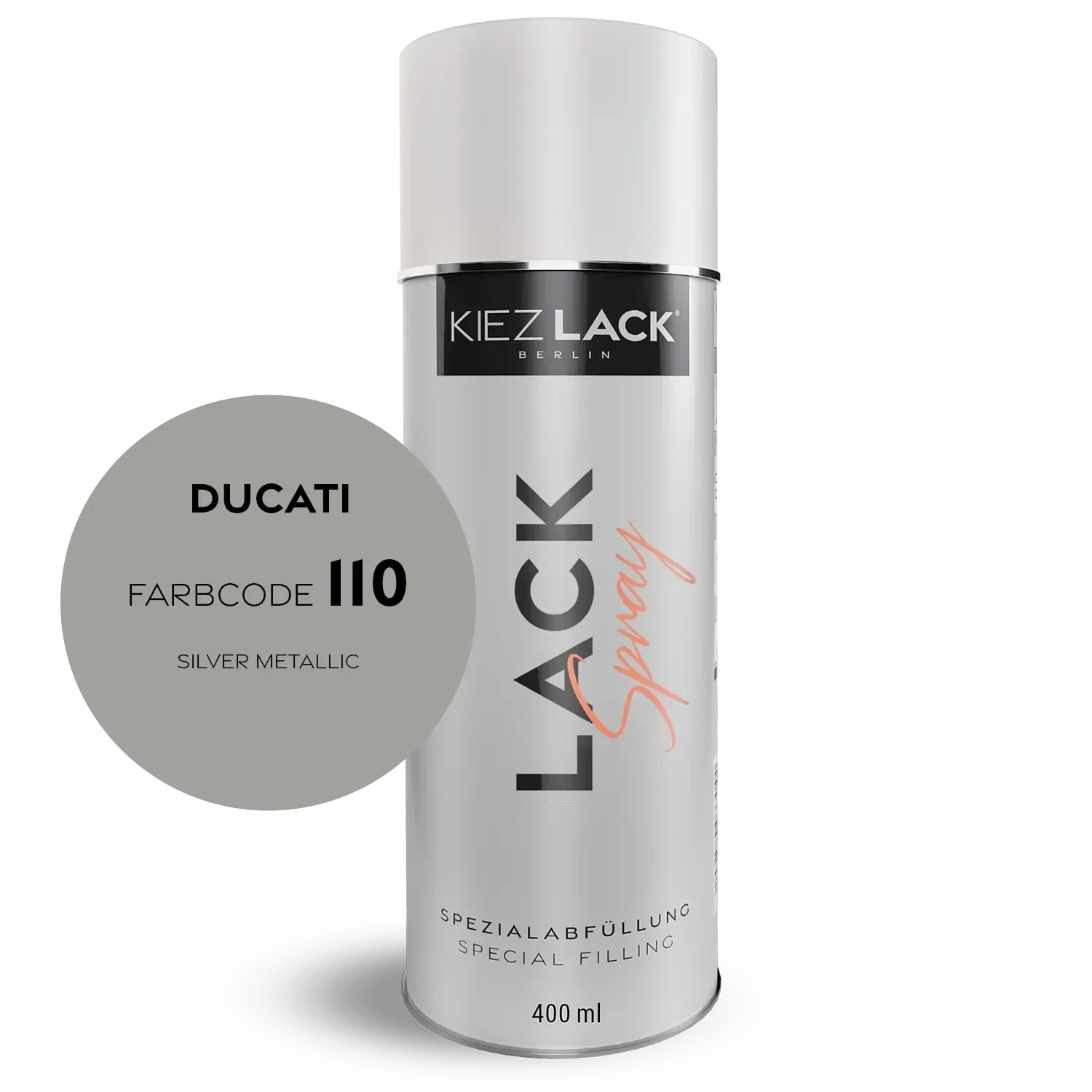 Kiezlack 1K Motorradlack Spraydose Ducati 110 SILVER METALLIC