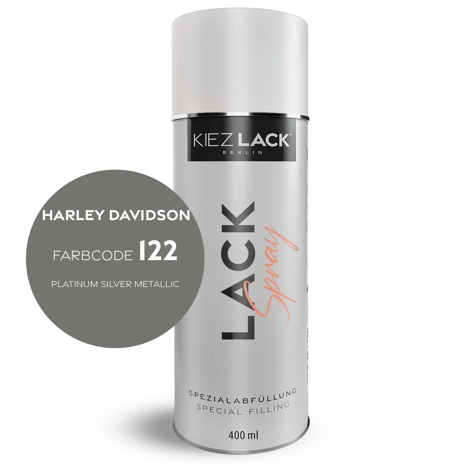 Kiezlack 1K Motorradlack Spraydose Harley Davidson 122 PLATINUM SILVER METALLIC