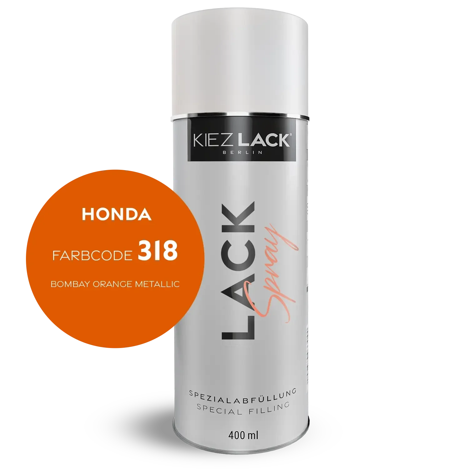Kiezlack 1K Motorradlack Spraydose Honda 318 BOMBAY ORANGE METALLIC