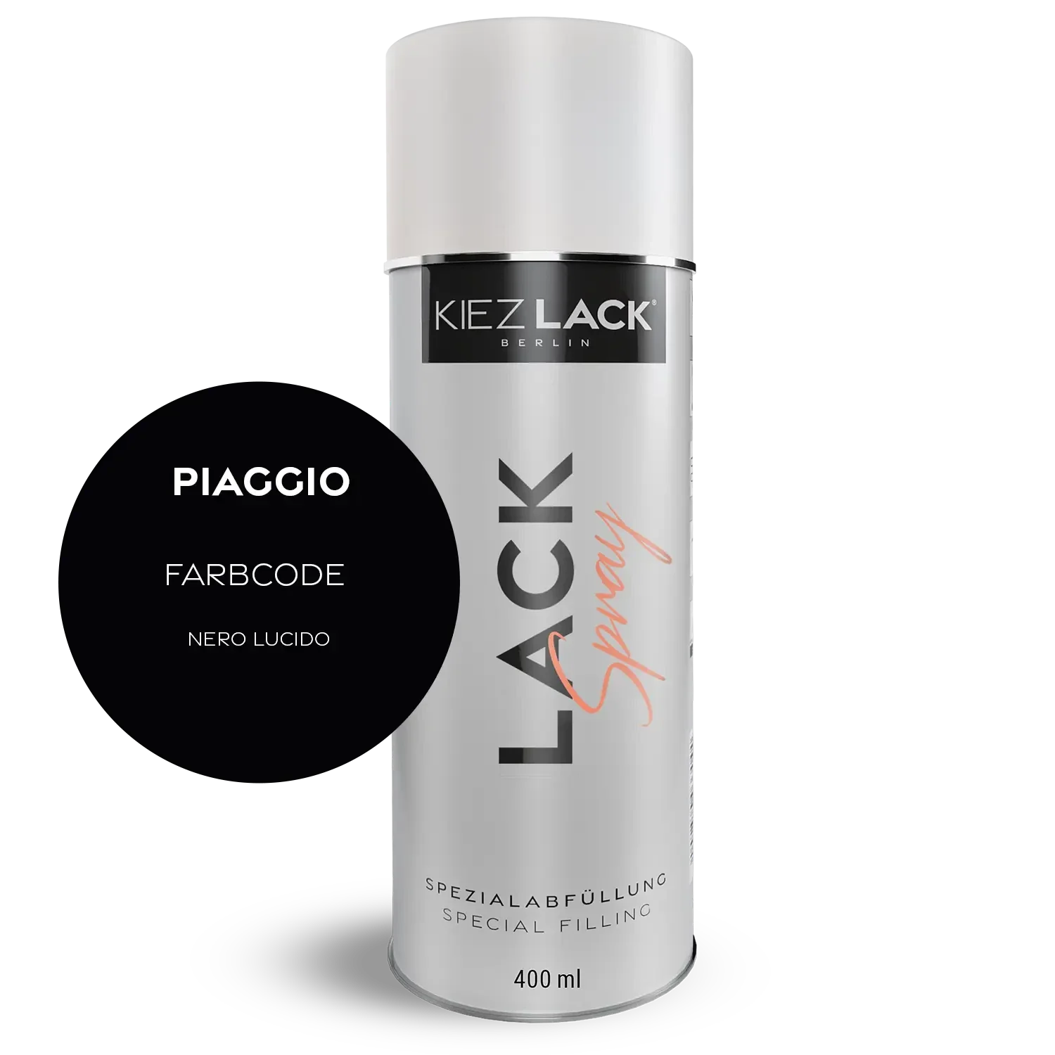 Kiezlack 1K Motorradlack Spraydose Piaggio 94 NERO LUCIDO
