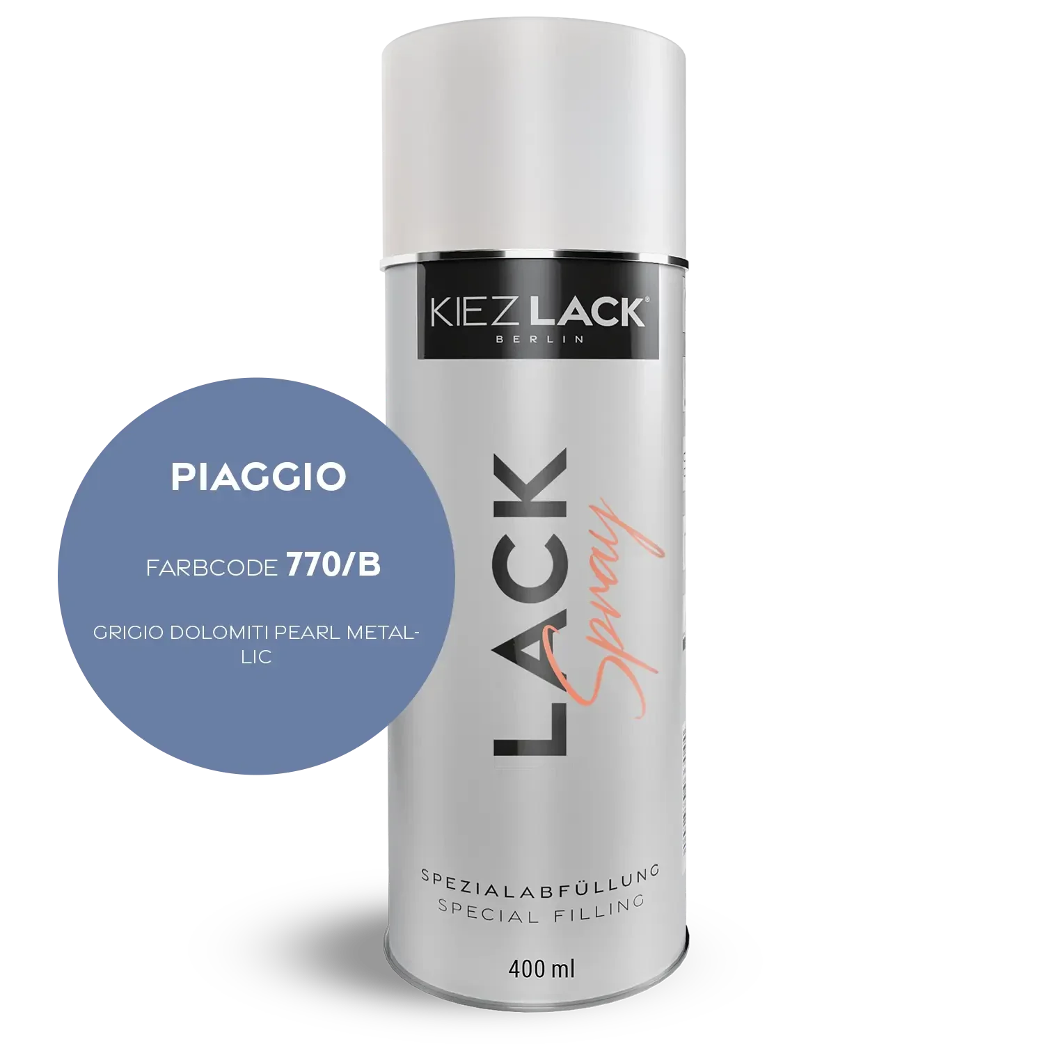 Kiezlack 1K Motorradlack Spraydose Piaggio 770/B GRIGIO DOLOMITI PEARL METALLIC