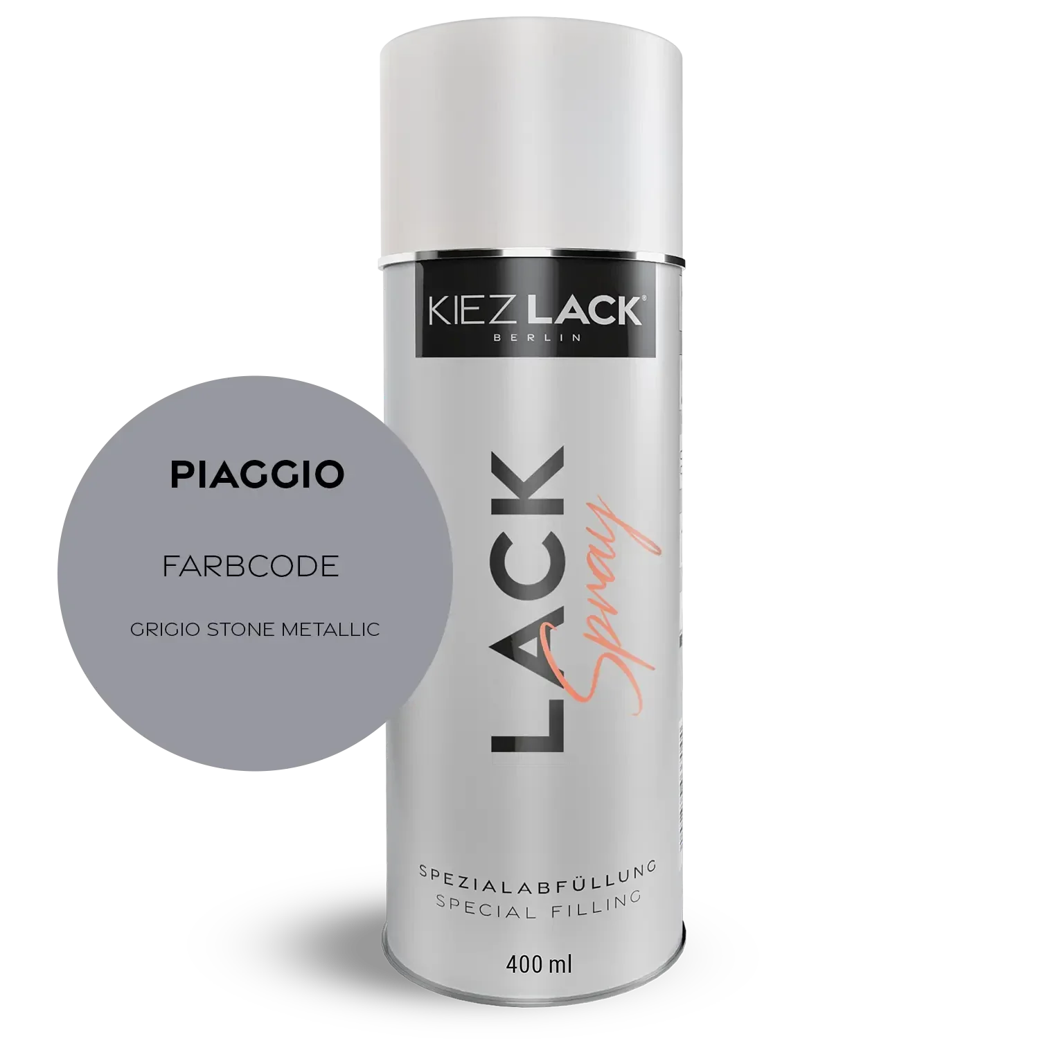 Kiezlack 1K Motorradlack Spraydose Piaggio 174 GRIGIO STONE METALLIC