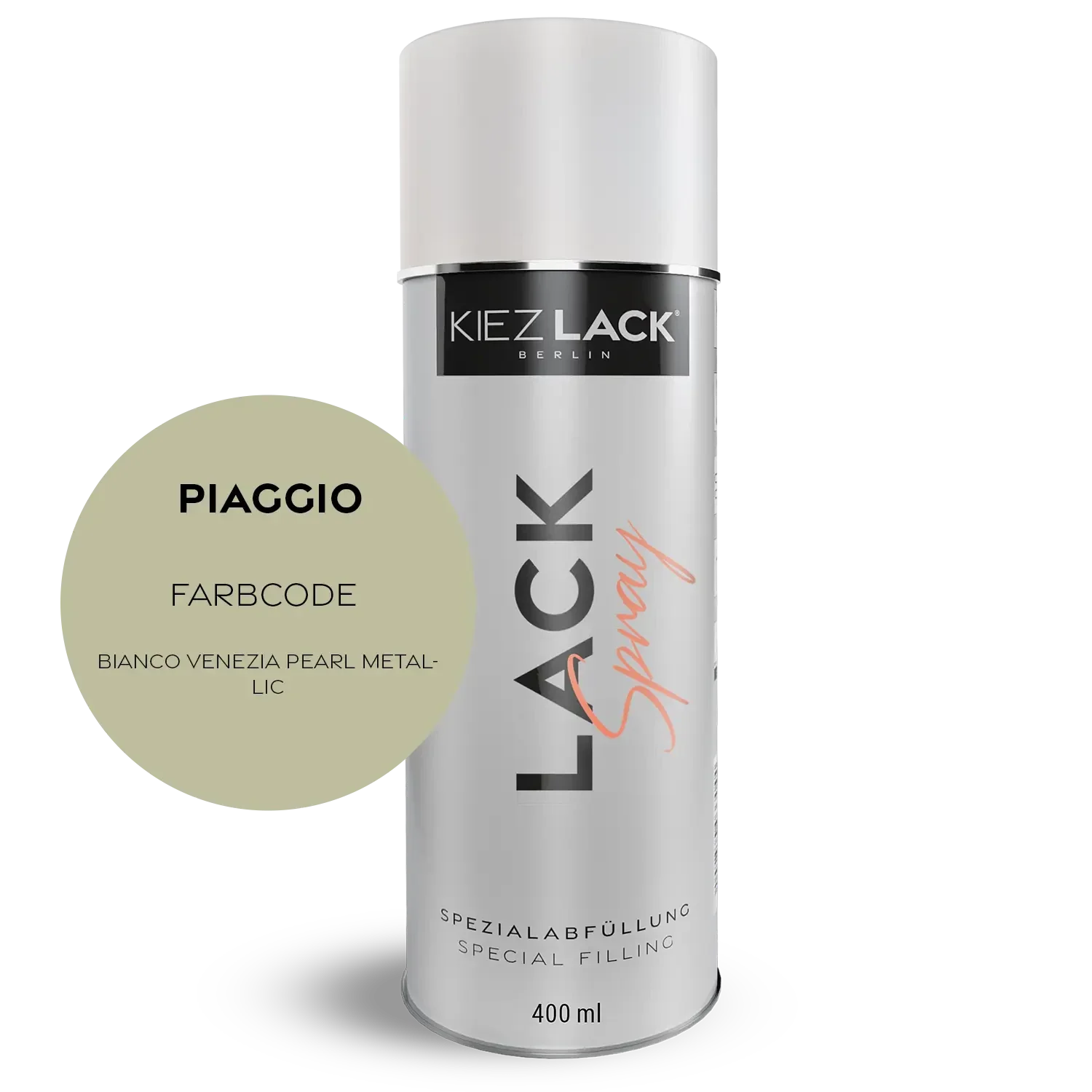 Kiezlack 1K Motorradlack Spraydose Piaggio 539 BIANCO VENEZIA PEARL METALLIC