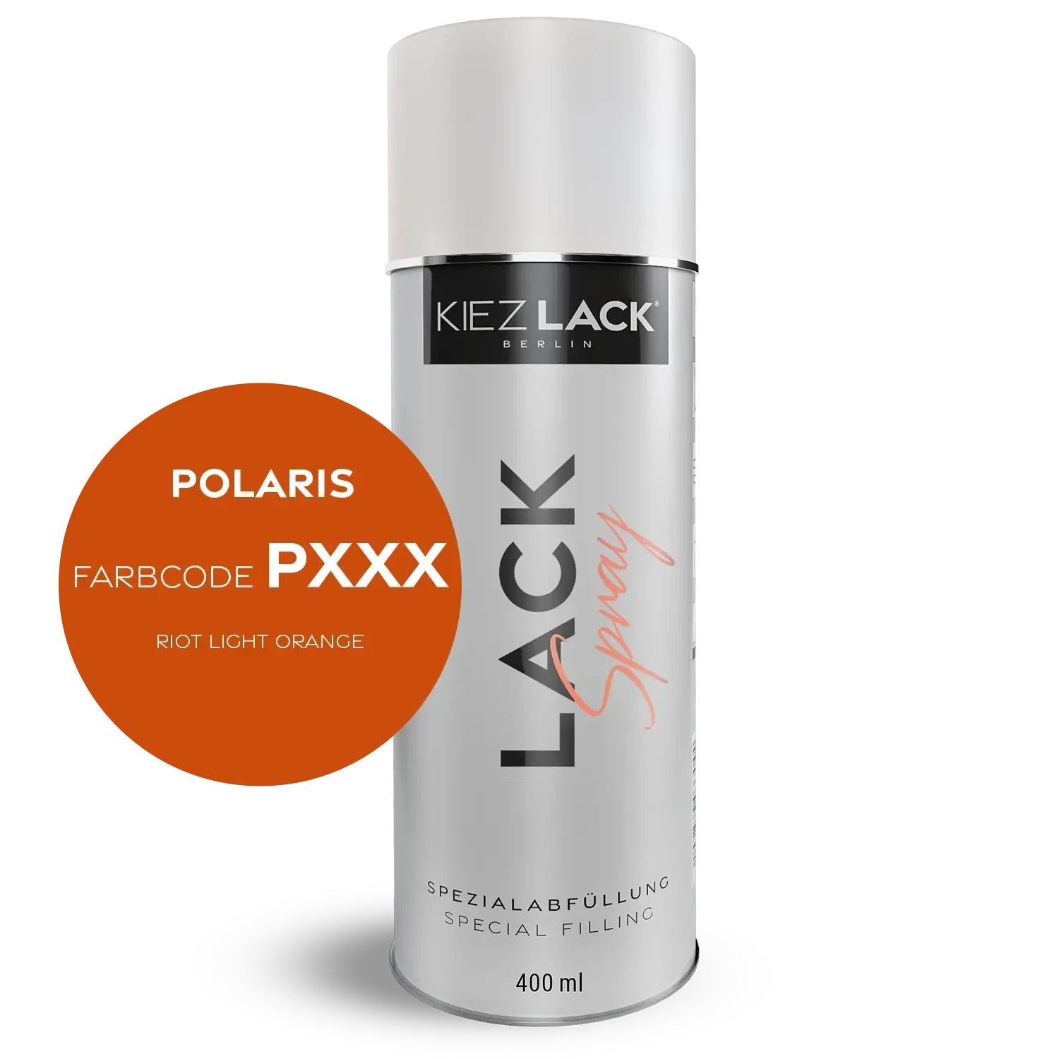 Kiezlack 1K Motorradlack Spraydose Polaris PXXX RIOT LIGHT ORANGE